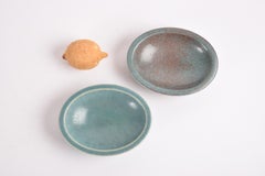 Set of 2 Gunnar Nylund for Rörstrand Oval Ceramic Bowls Scandinavian, 1950s