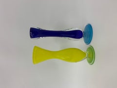 Set of 2 Gunnel Sahlin for Kosta Boda vase and candle stick