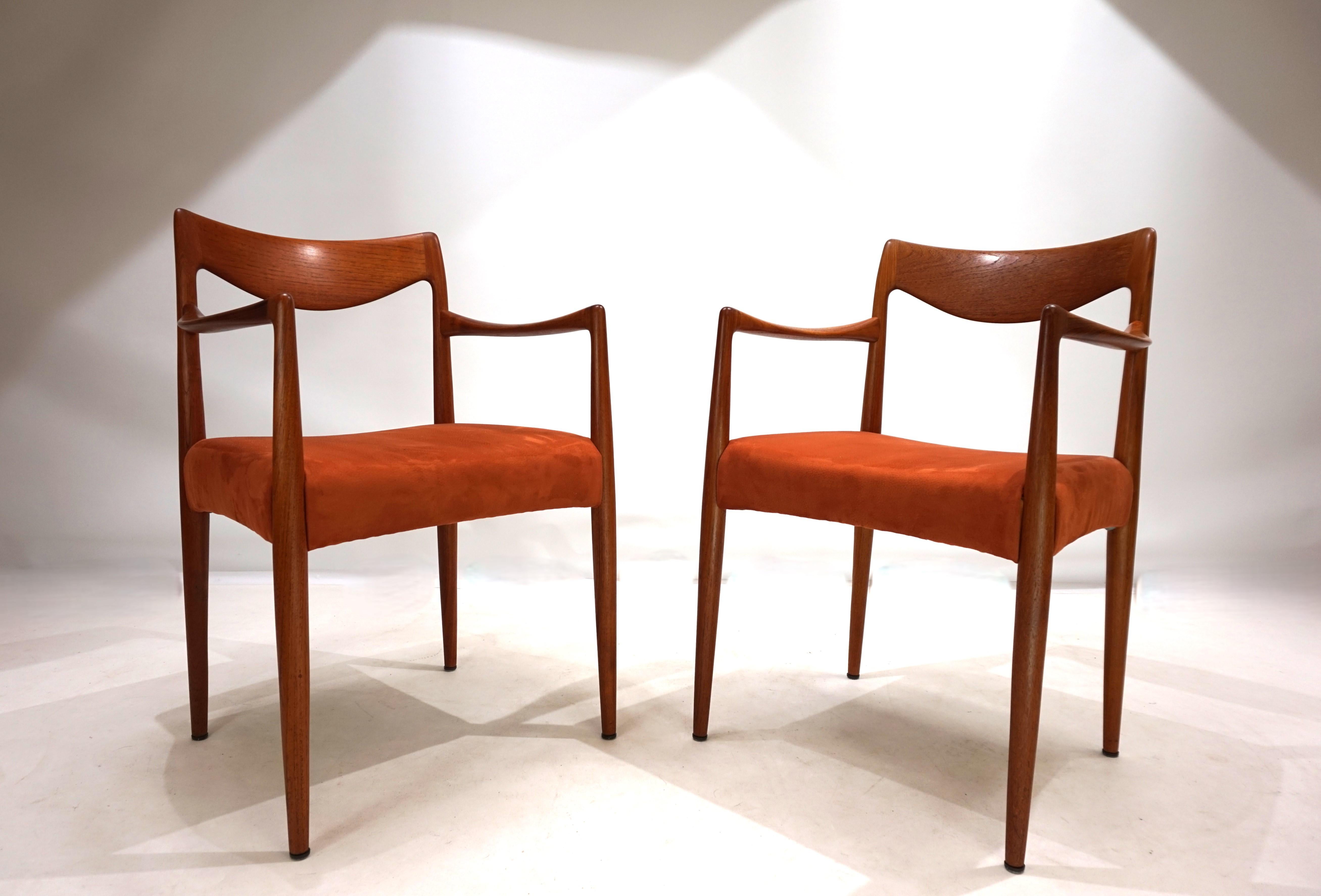 Metà XX secolo Set di 2 sedie in teak Gustav Bahus Bambi di Rolf Rastad & Adolf Relling, 1960 in vendita