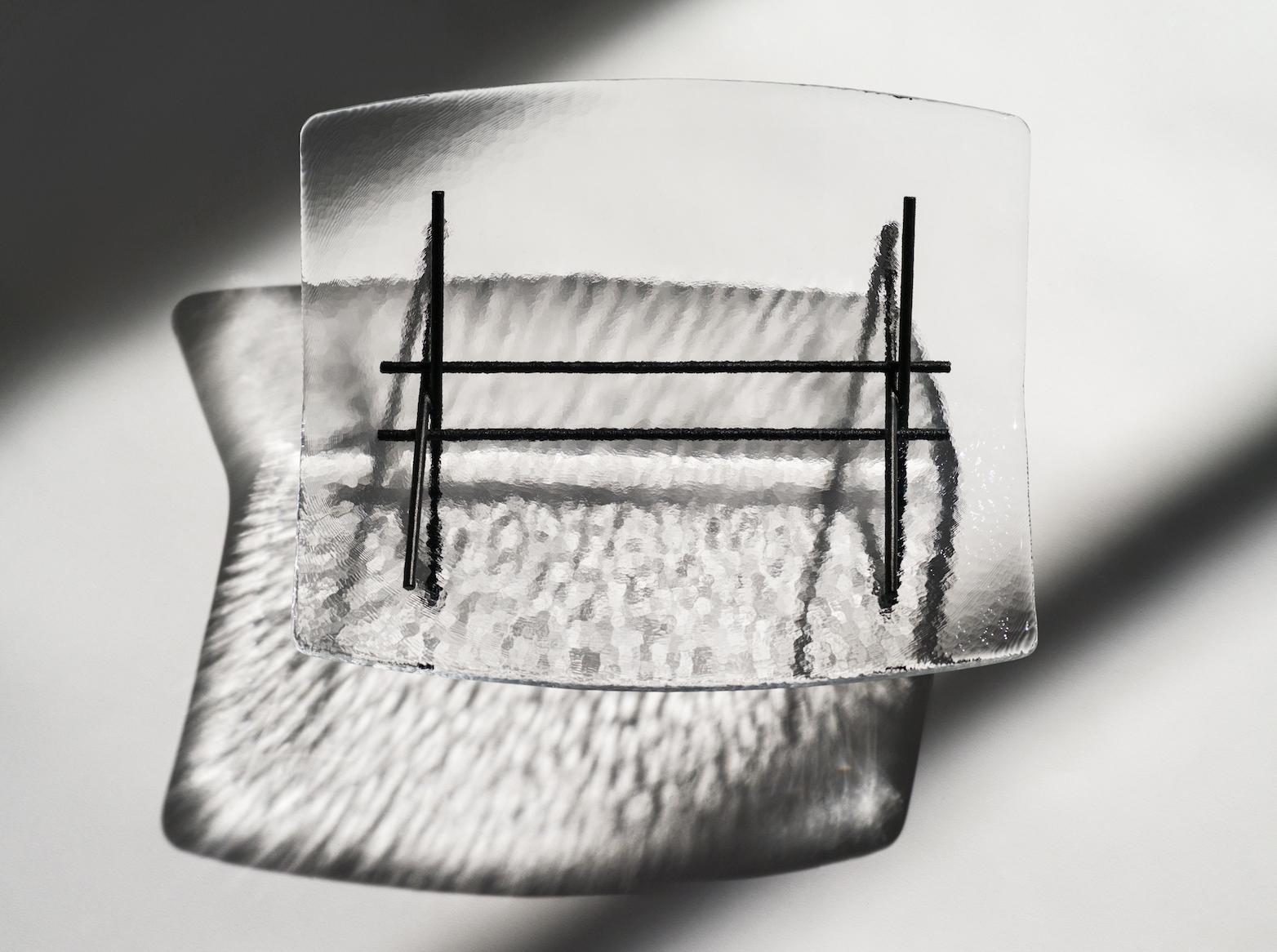Glass Set of 2 Hakou B Trays by Mason Editions For Sale