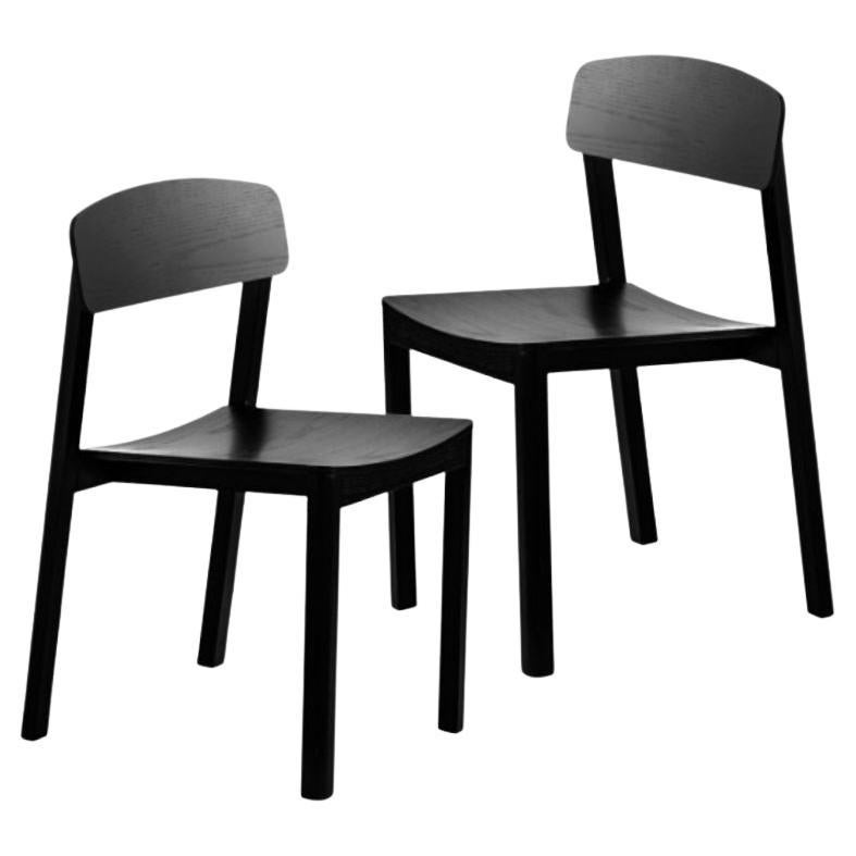Set of 2, Halikko Dining Chairs, Black by Made by Choice For Sale