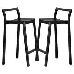 Set of 2, Halikko Stool Backrest, Tall & Black by Made by Choice