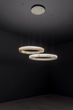 Set of 2 Halos Pendant Lamps by United Alabaster