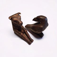 Set of 2 hand-carved animal figures, Netherlands 1950s