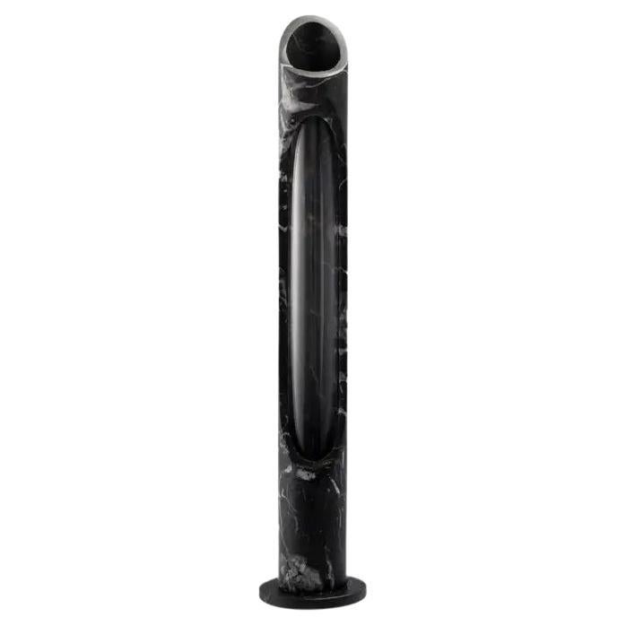 2er-Set Handgefertigte Vase aus schwarzem Nero Marquinia Marmor Armonia, Jacopo Simonetti im Angebot 4