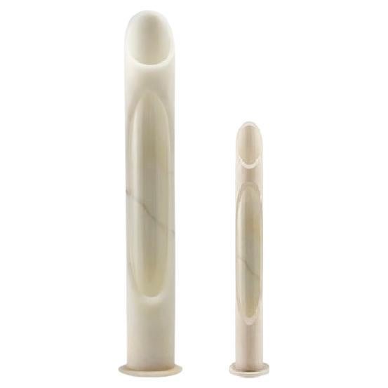 Satz von 2 handgefertigten Onice Bianco Onyx Armonia Vasen von Jacopo Simonetti
