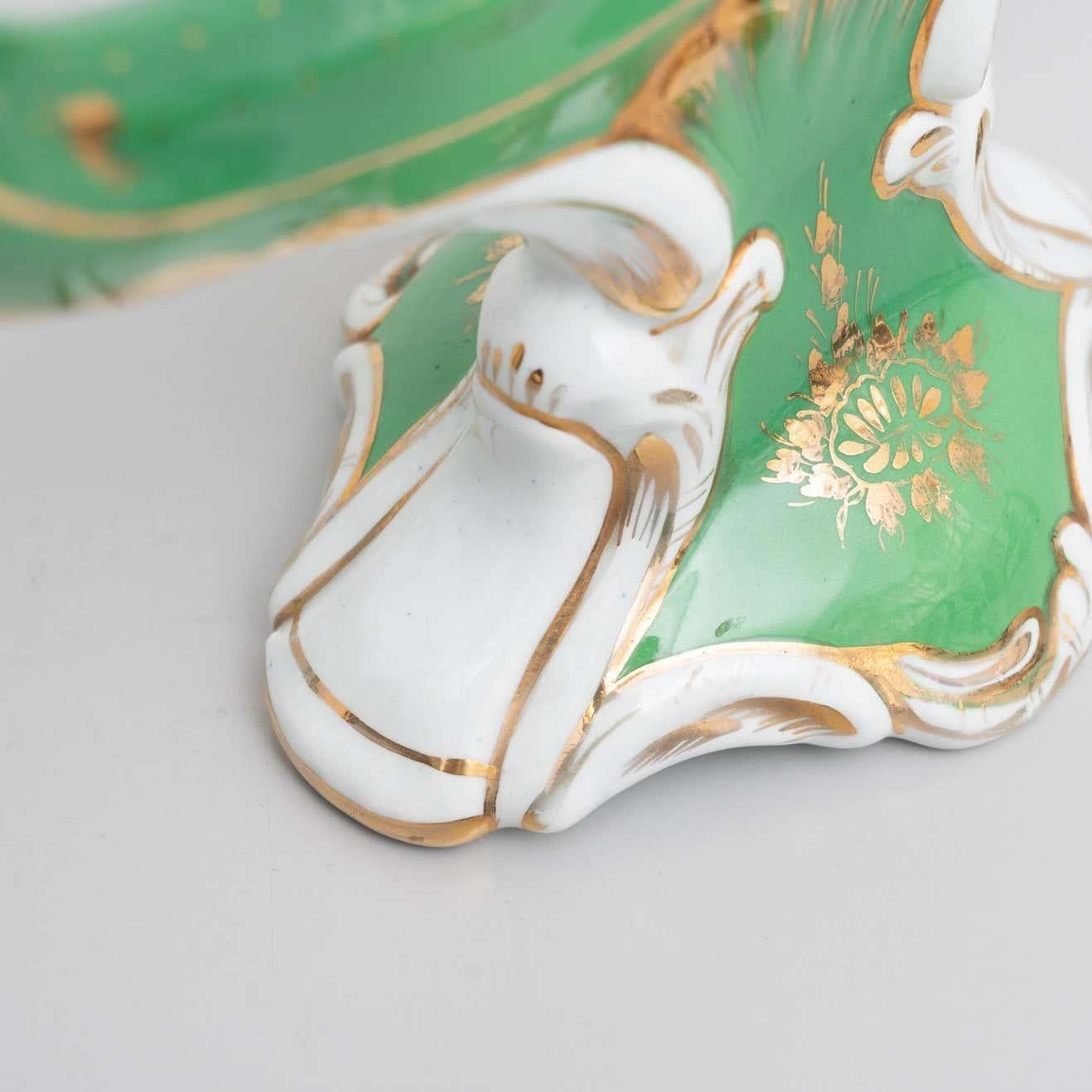 Set of 2 Hand Painted Ceramic Candle Holders, circa 1930 For Sale 10