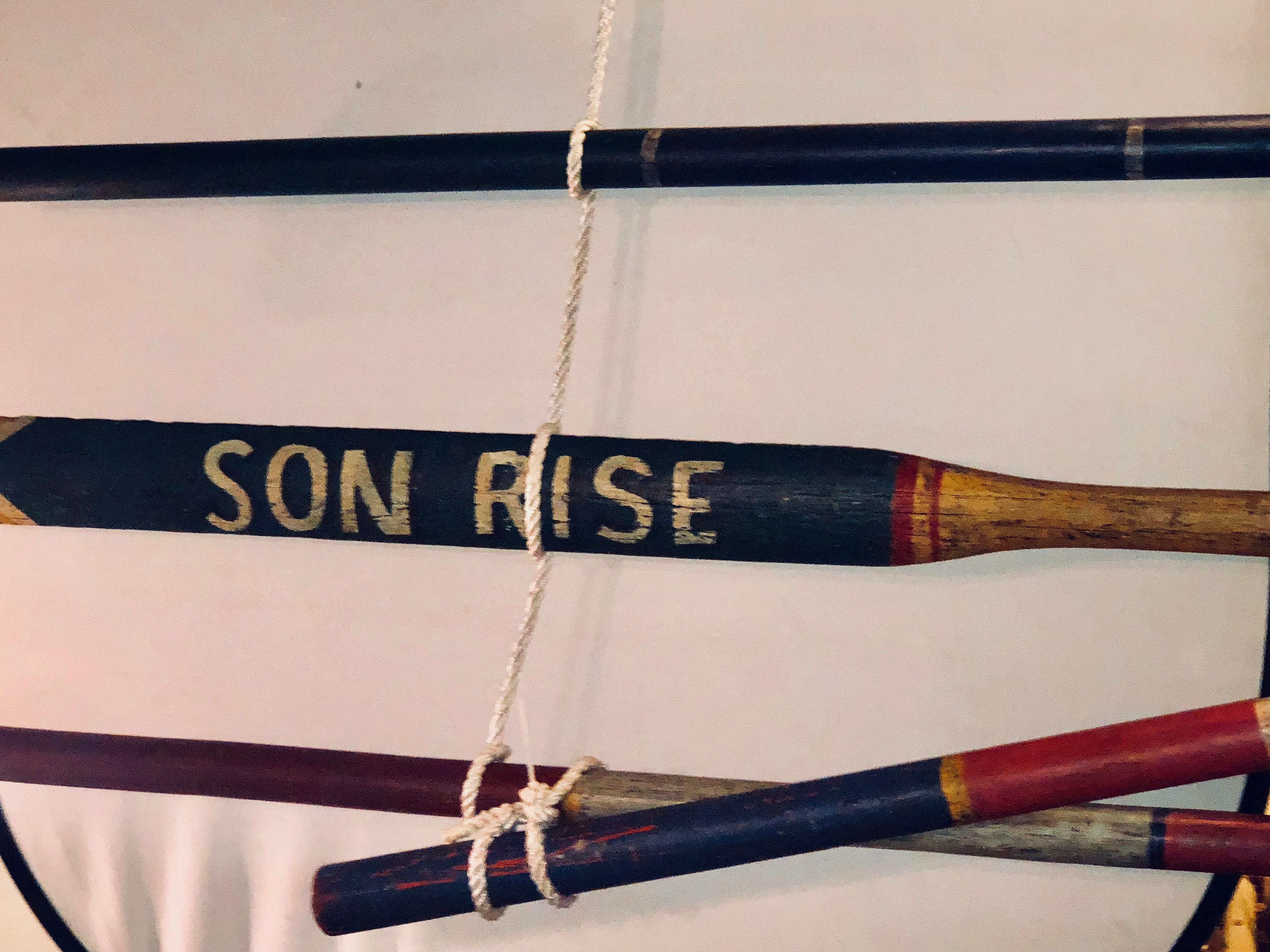 Set of 2 Hand Painted Inspirational Rowing Oars or Paddles Priced Individually For Sale 5