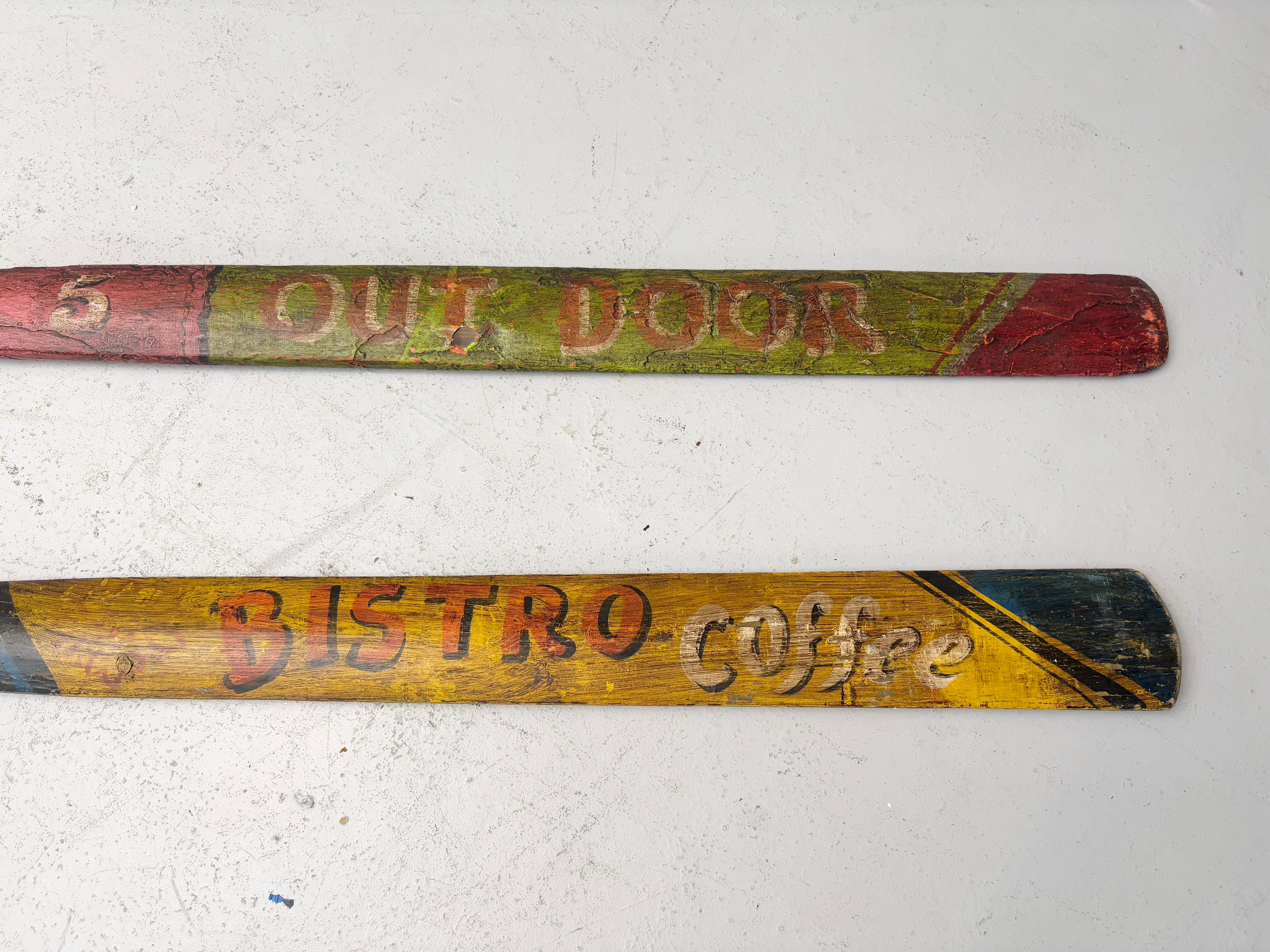 Juego de 2 remos o palas de remo inspiradores pintados a mano Precio por unidad en Bueno estado para la venta en Manhasset, NY