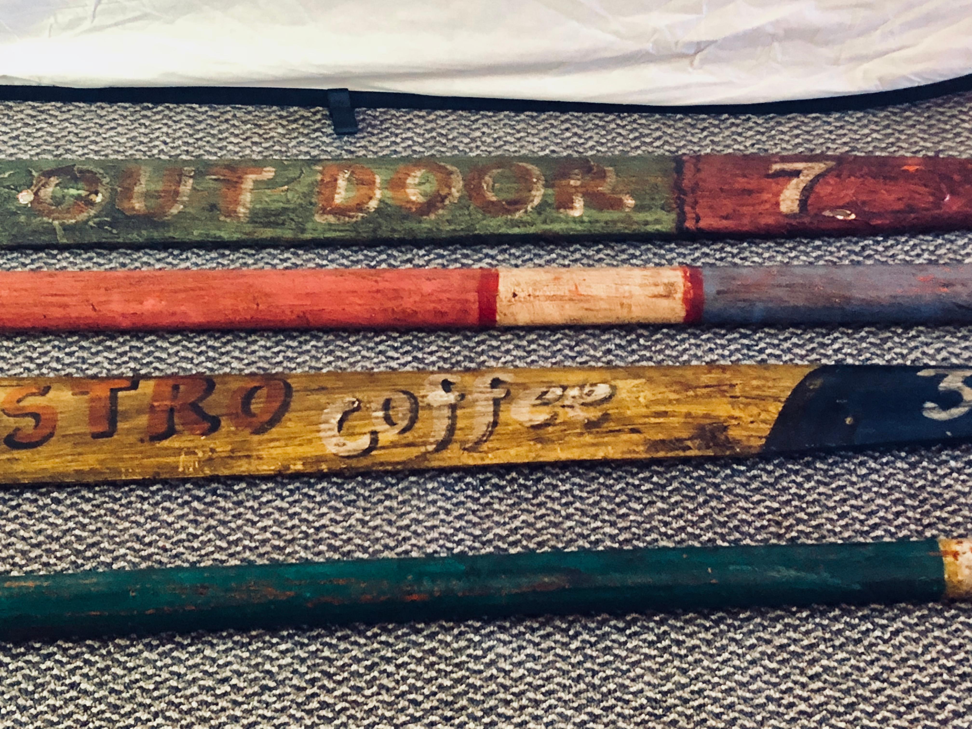 Set of 2 Hand Painted Inspirational Rowing Oars or Paddles Priced Individually In Good Condition For Sale In Stamford, CT