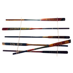 Retro Set of 2 Hand Painted Inspirational Rowing Oars or Paddles Priced Individually