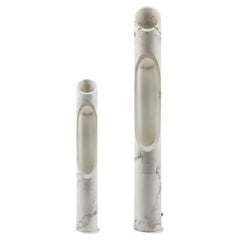 2er-Set handgefertigter Armonia-Lampen aus Bianco-Arabescato-Marmor von Jacopo Simonetti