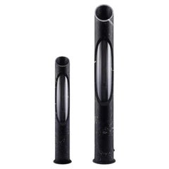 Satz von 2 handgefertigten Armonia-Lampen aus schwarzem Nero Marquinia-Marmor, Jacopo Simonetti
