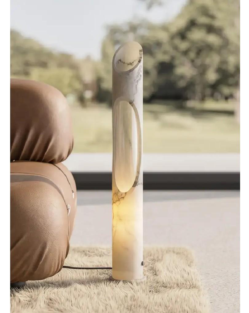 2er-Set Handgefertigtes Weißes Milchiges Onice Bianco Onyx Armonia Lampe Jacopo Simonetti im Angebot 2