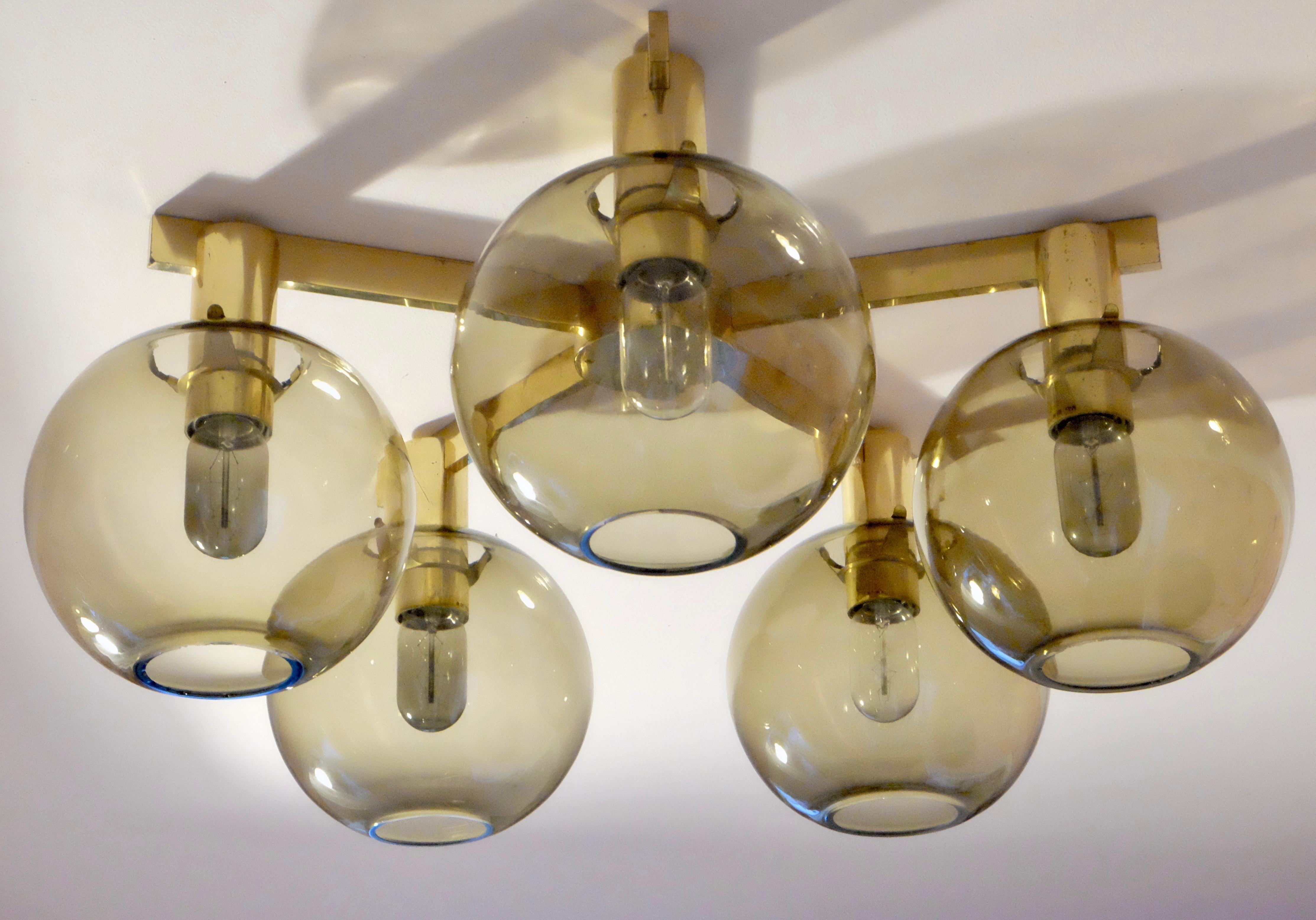 Set of 2 Hans-Agne Jakobsson Brass Ceiling Light, 1960s In Good Condition For Sale In Stockholm, SE