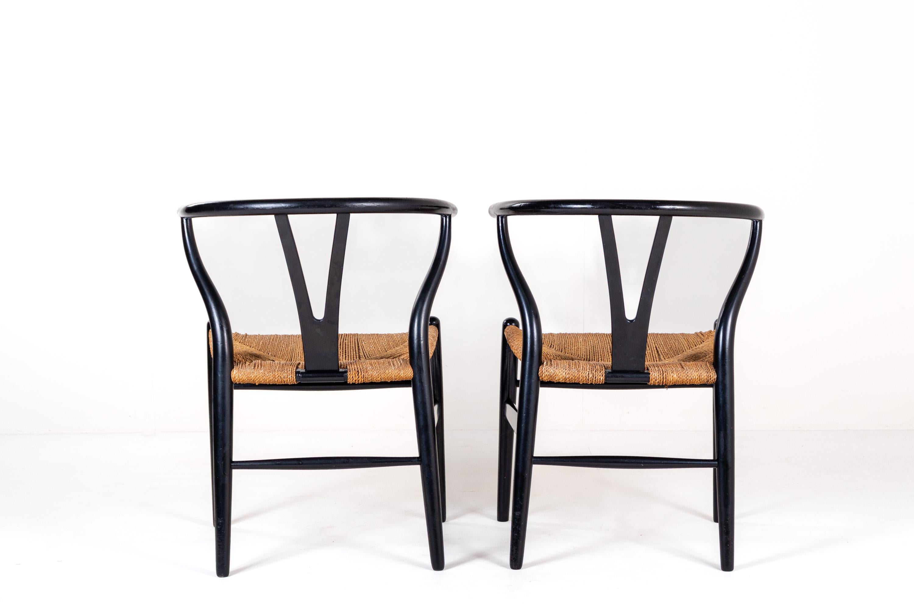 Ensemble de 2 chaises Hans Wegner CH24 Wishbone Bon état - En vente à BERKEL EN RODENRIJS, NL