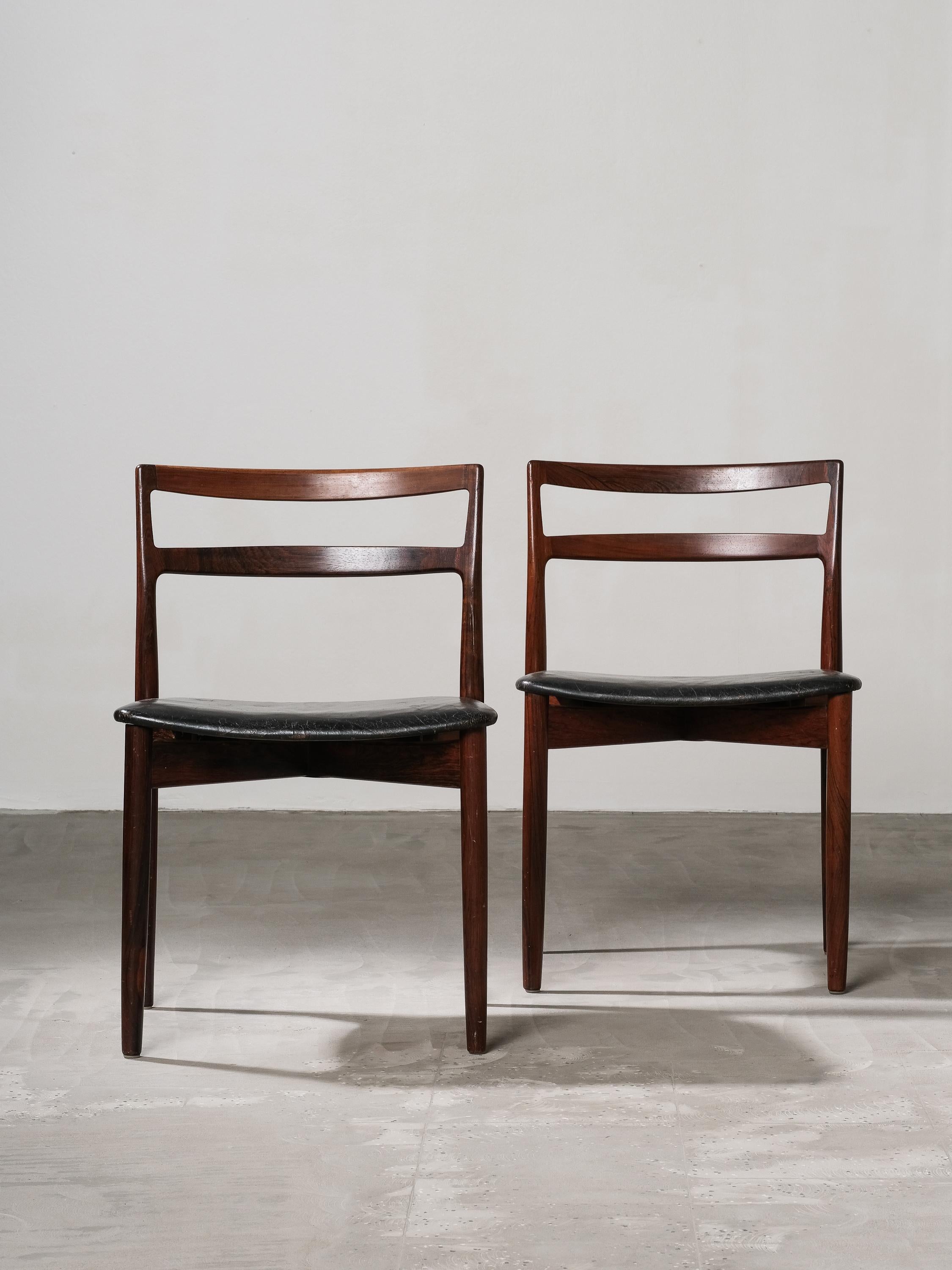 Set of 2 Harry Østergaard Model 61 Dining Chairs, Randers Møbelfabrik, Denmark For Sale 3