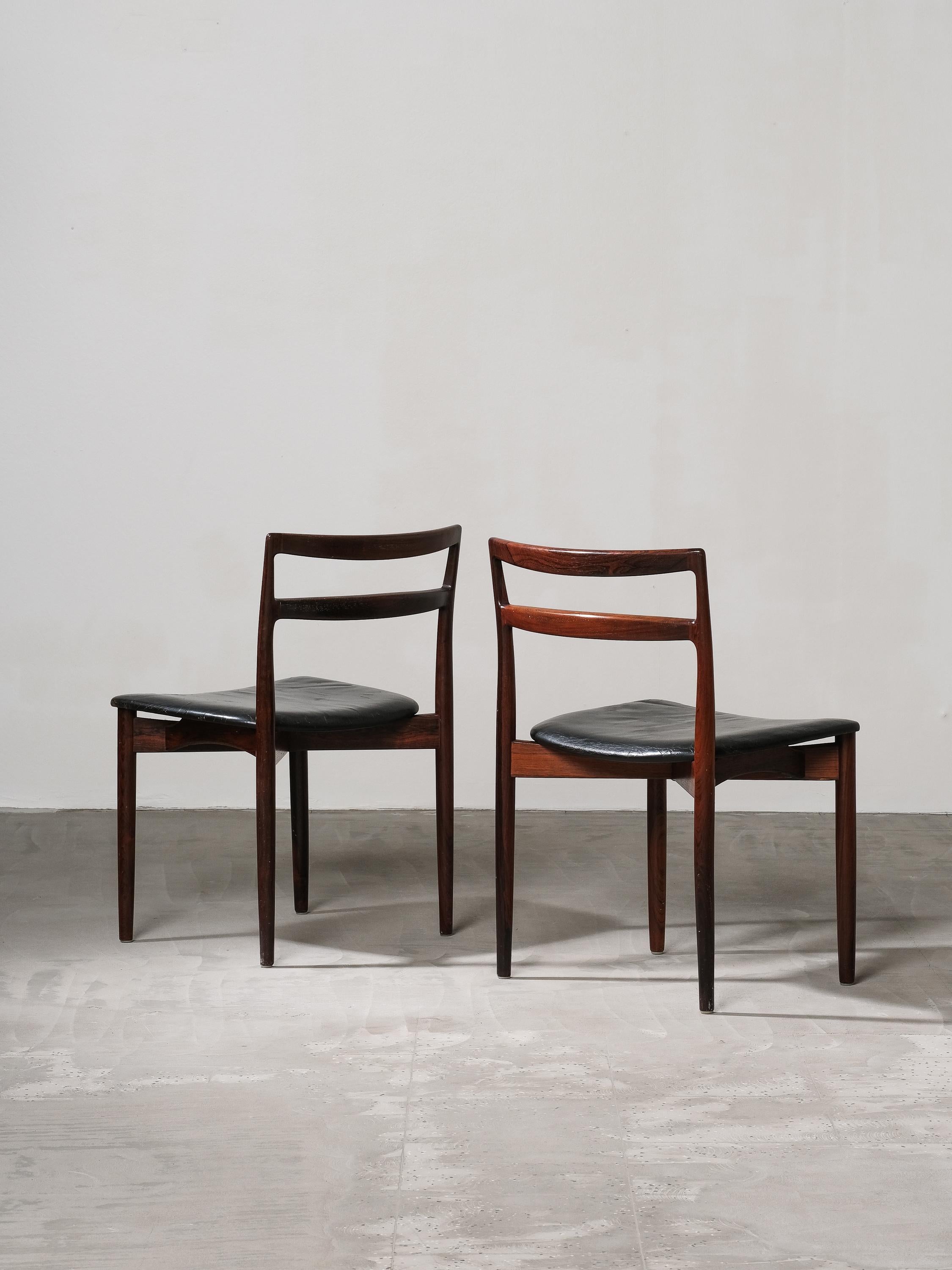 Set of 2 Harry Østergaard Model 61 Dining Chairs, Randers Møbelfabrik, Denmark For Sale 4