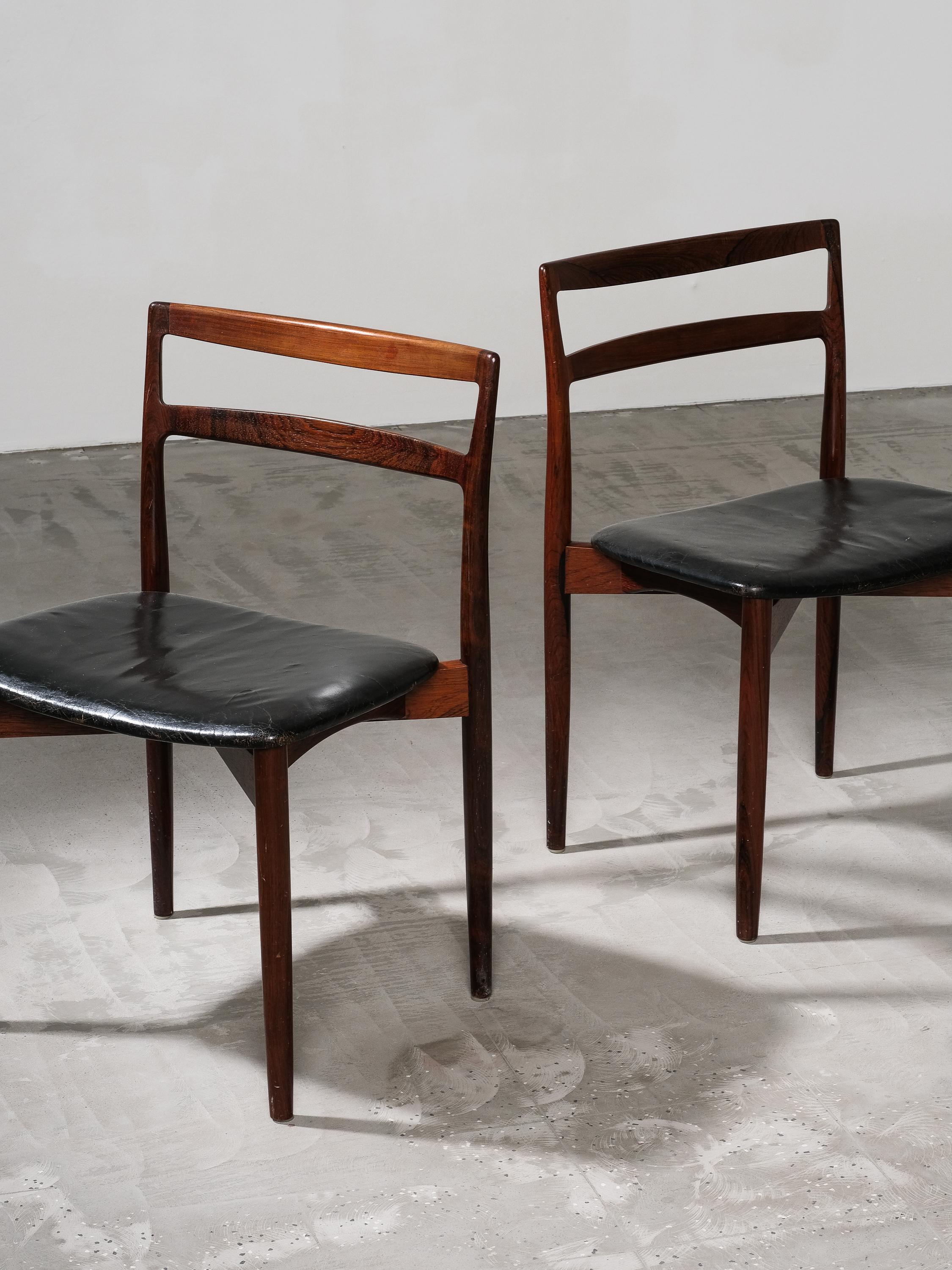 Scandinavian Modern Set of 2 Harry Østergaard Model 61 Dining Chairs, Randers Møbelfabrik, Denmark For Sale