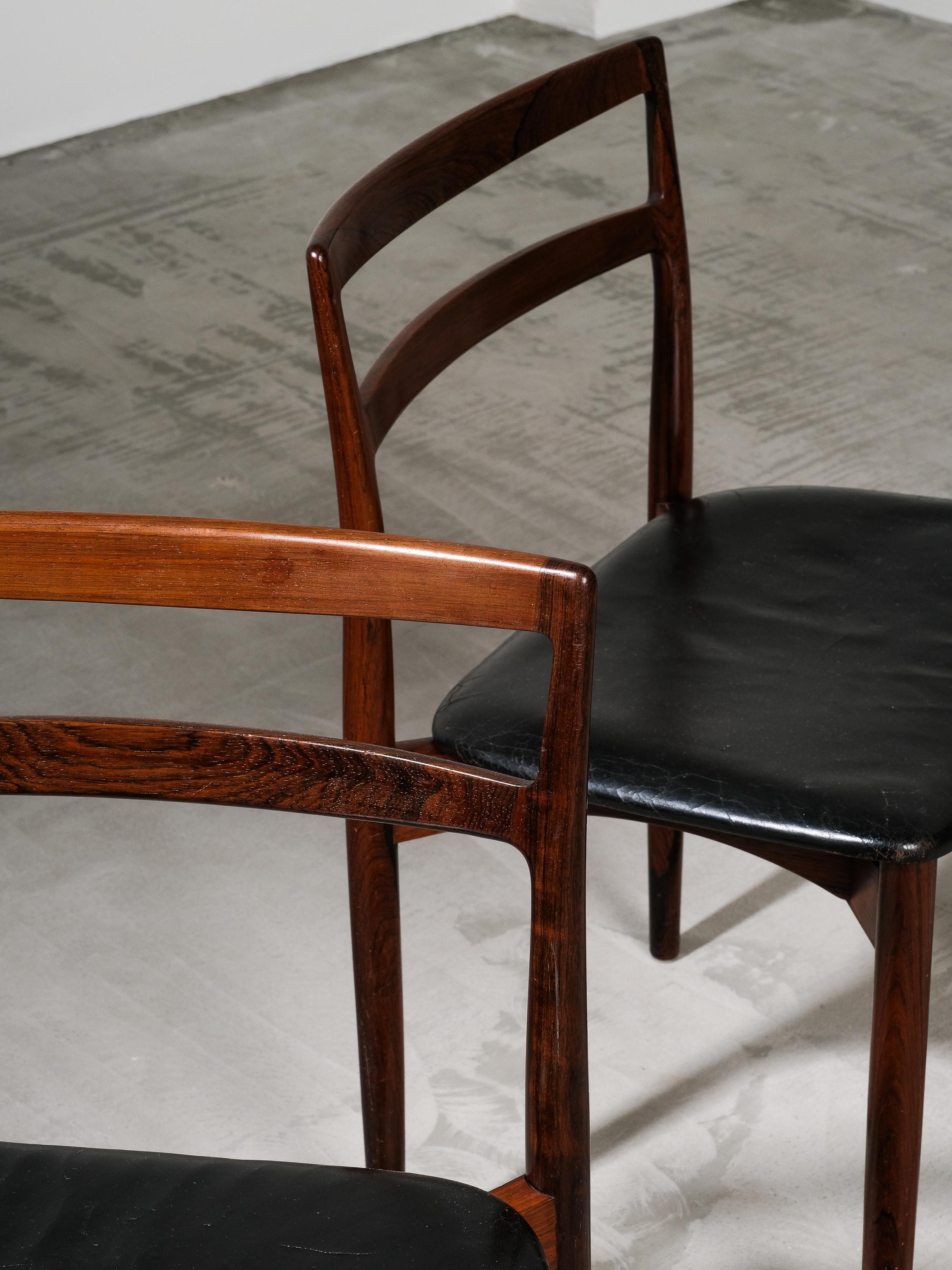 Danish Set of 2 Harry Østergaard Model 61 Dining Chairs, Randers Møbelfabrik, Denmark For Sale
