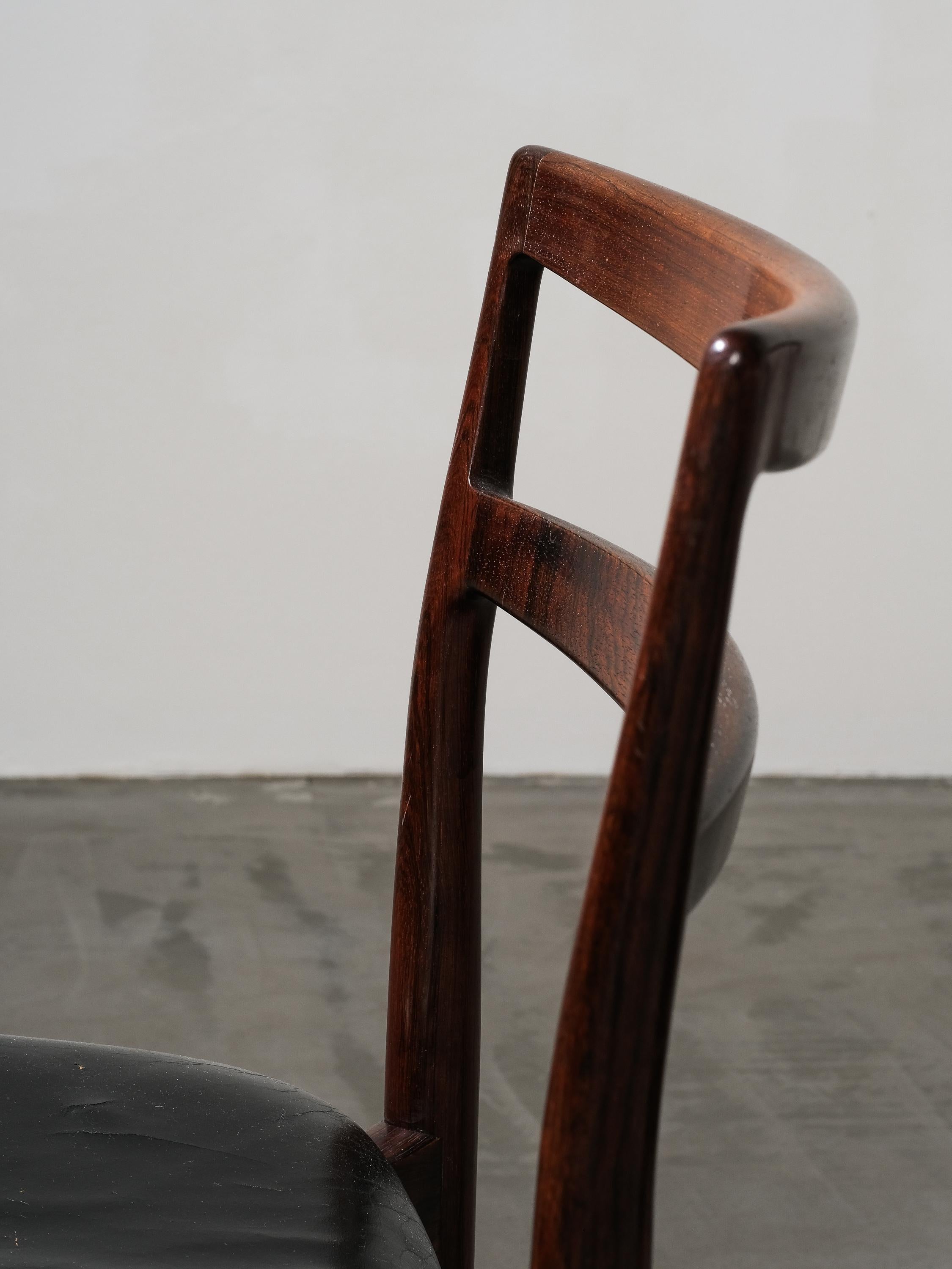 Leather Set of 2 Harry Østergaard Model 61 Dining Chairs, Randers Møbelfabrik, Denmark For Sale