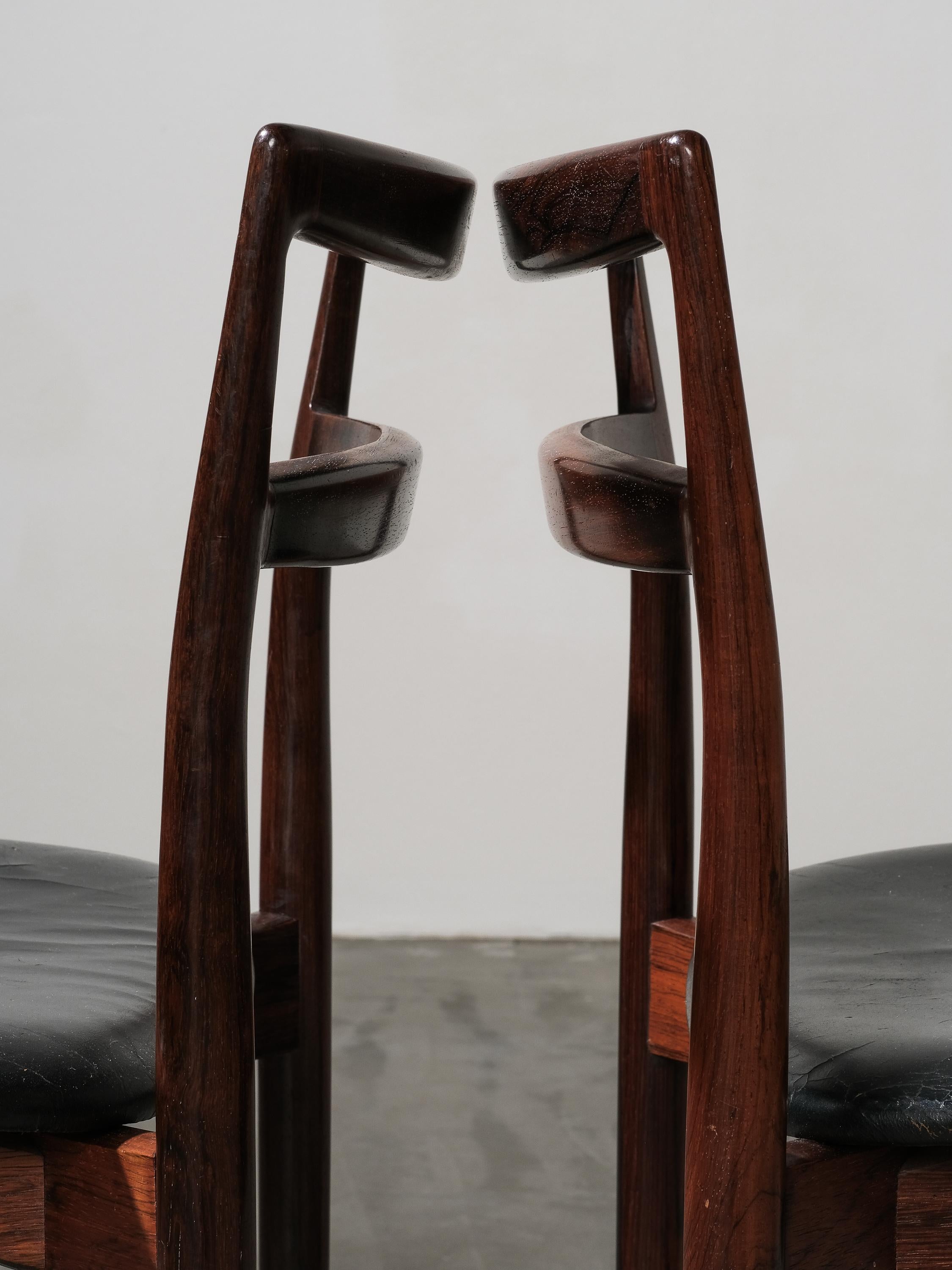 Set of 2 Harry Østergaard Model 61 Dining Chairs, Randers Møbelfabrik, Denmark For Sale 2