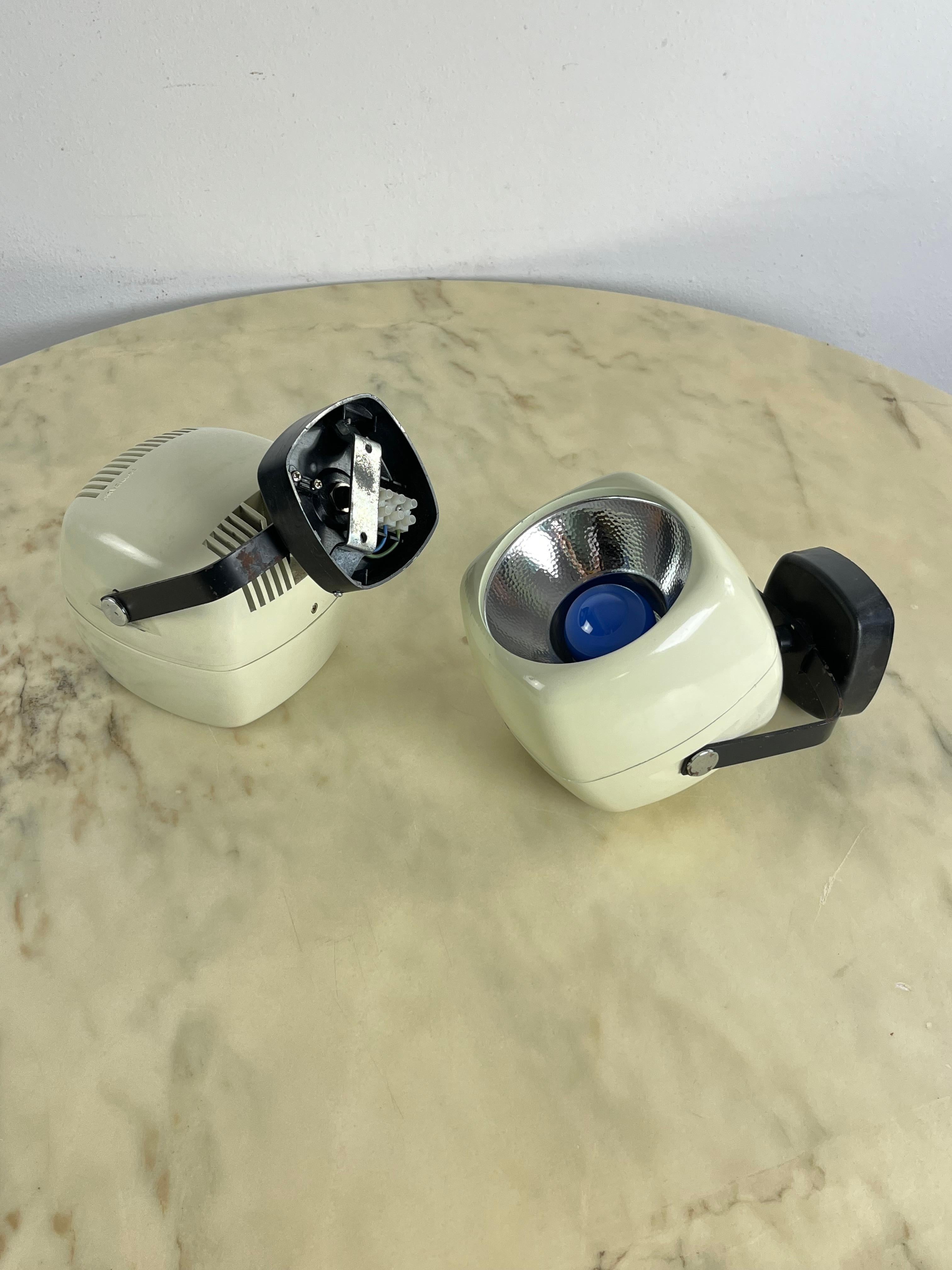 Juego De 2 Focos Ajustables Harveiluce Space Age Años 70 Fabricados En Italia en venta 7