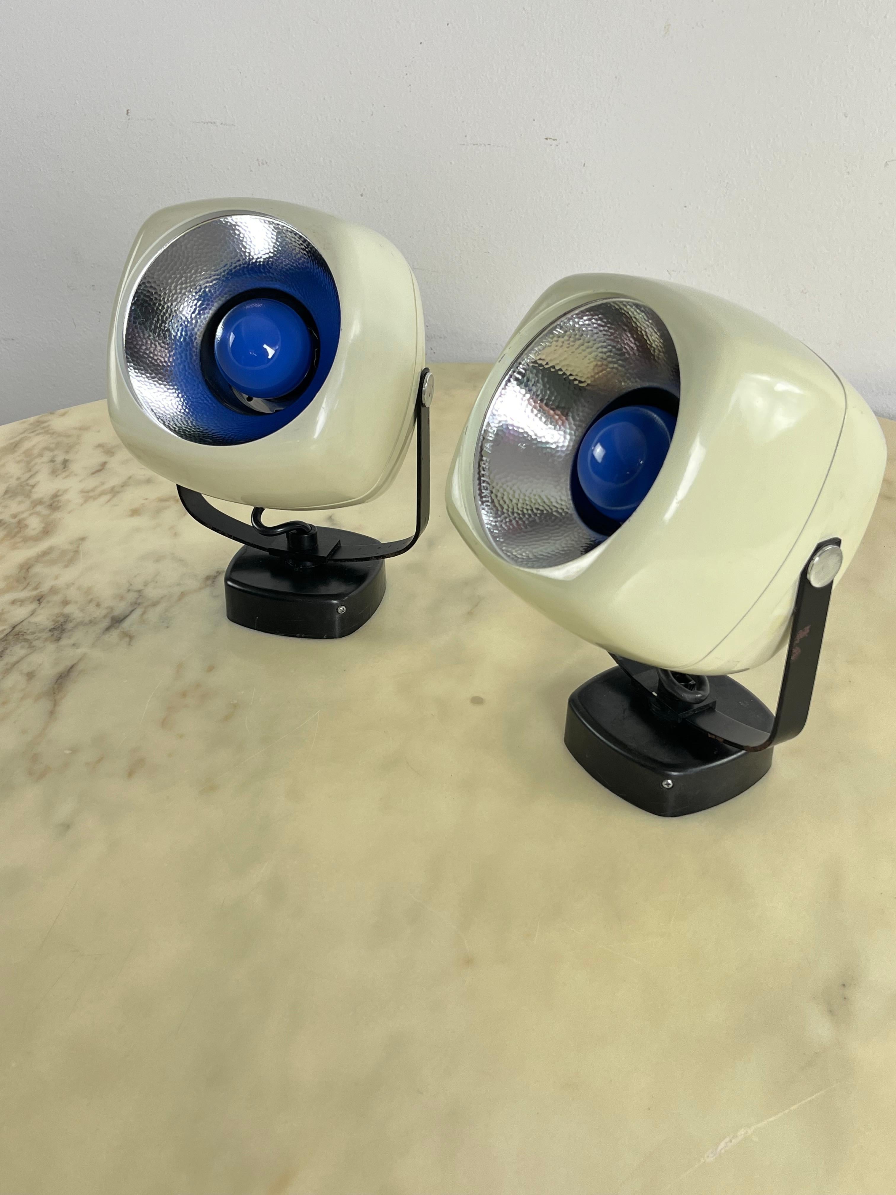 Juego De 2 Focos Ajustables Harveiluce Space Age Años 70 Fabricados En Italia en venta 2