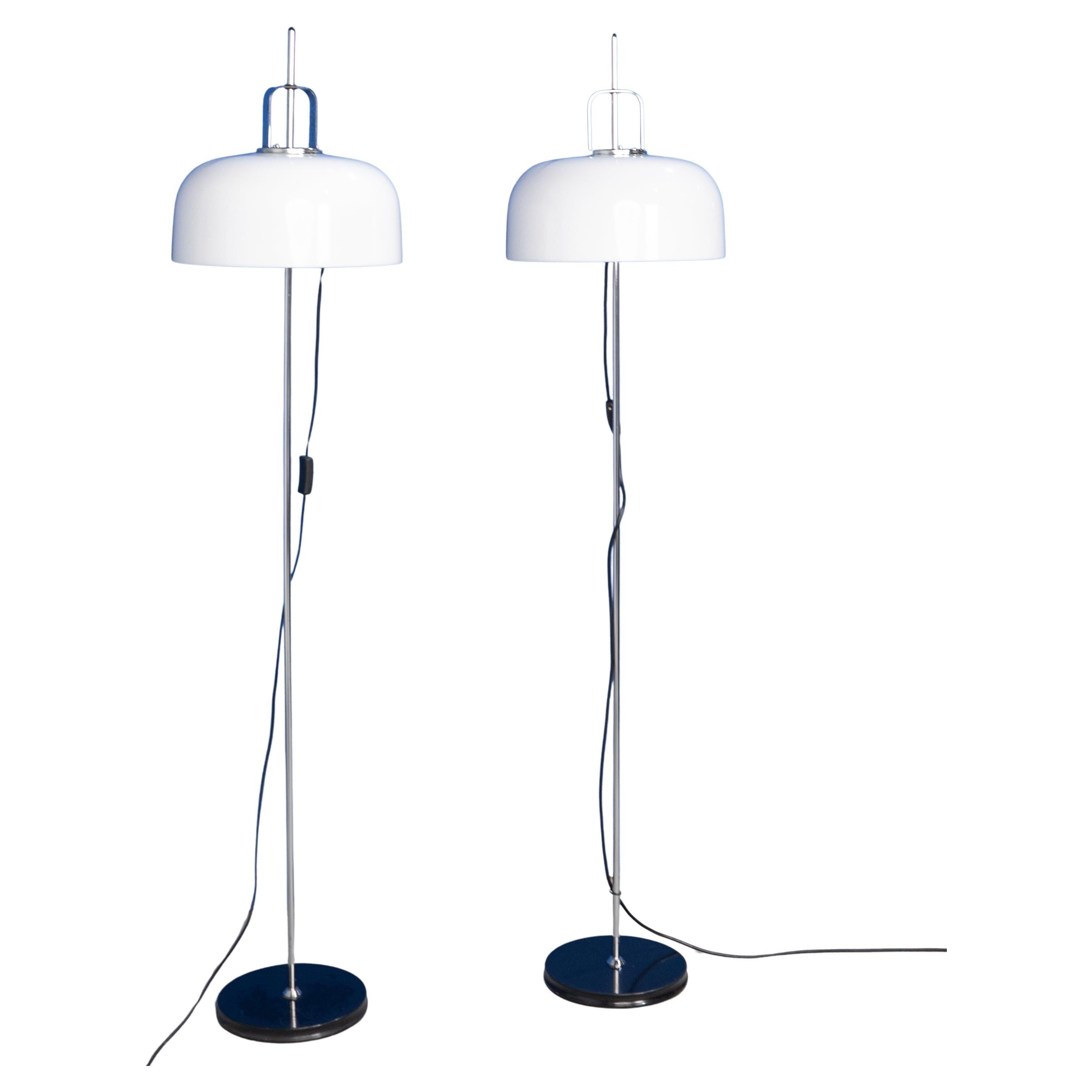 Set of 2 Harvey Guzzini Meblo Floor Lamps 70s For Sale