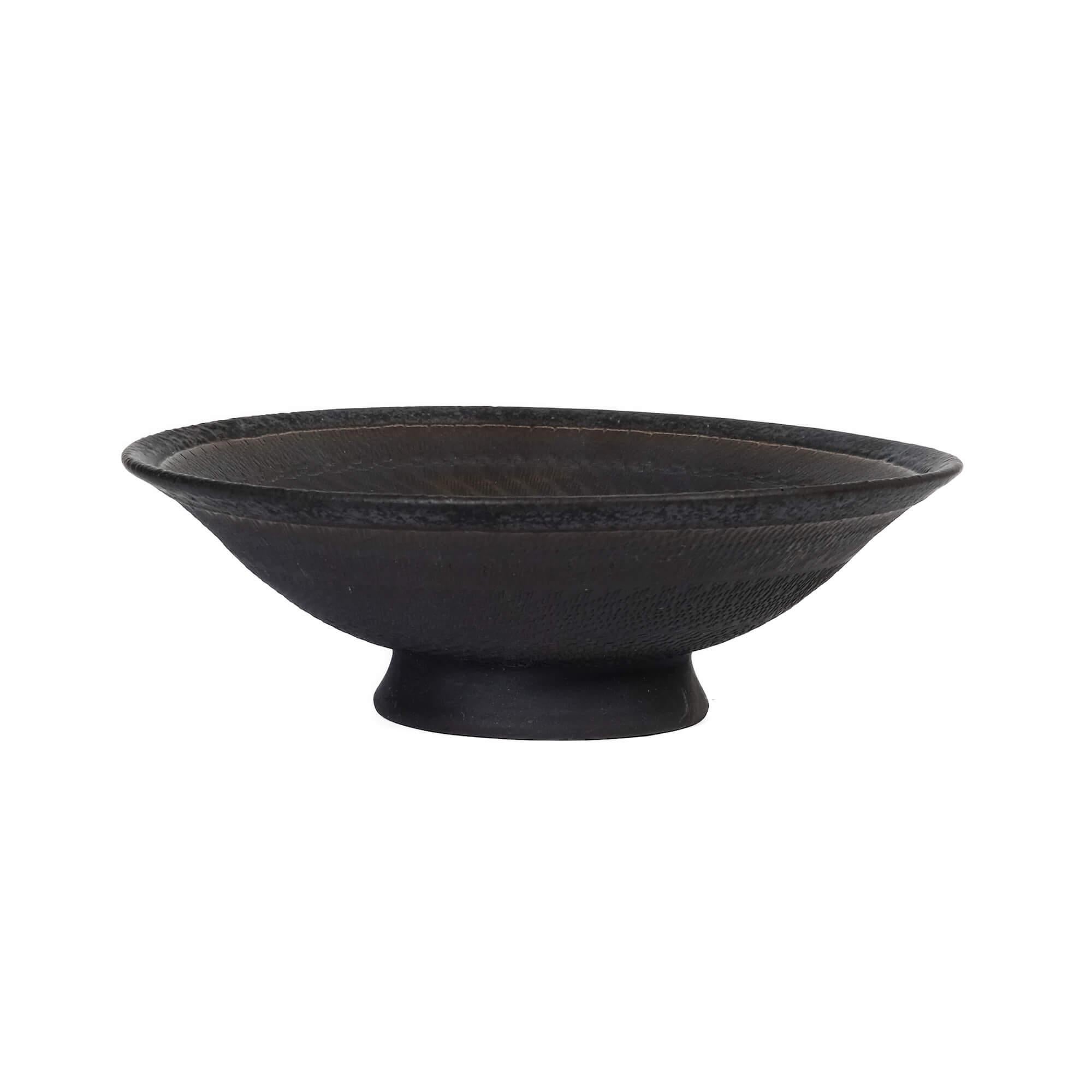 German Set of 2 Helice Black Porcelain Bowl by Studio Cúze For Sale