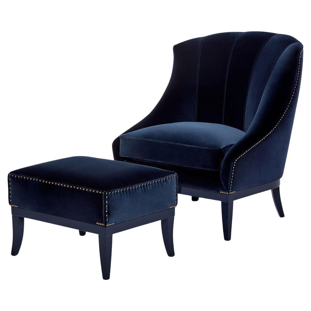 Set Of 2 Heritage Armchair And Ottoman by Munna
