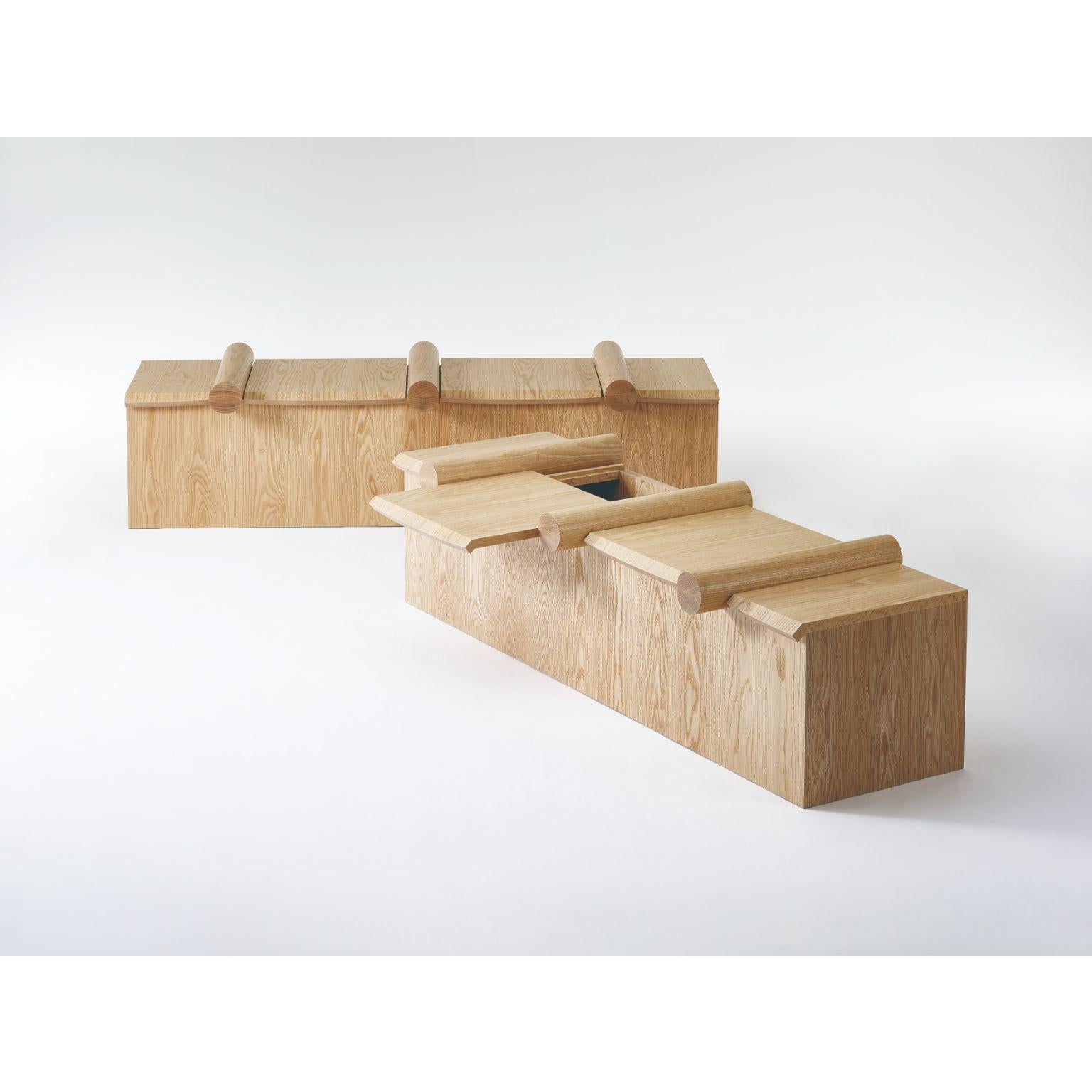 Set of 2 Heritage Giwa sideboards by Lee Jung Hoon
Dimensions: D163.2 x W53 x H41.1 cm
Materials: red oak

The Heritage series, created by designer Lee Jung-hoon is a collection of sculptural modern furniture. The designs are inspired by the