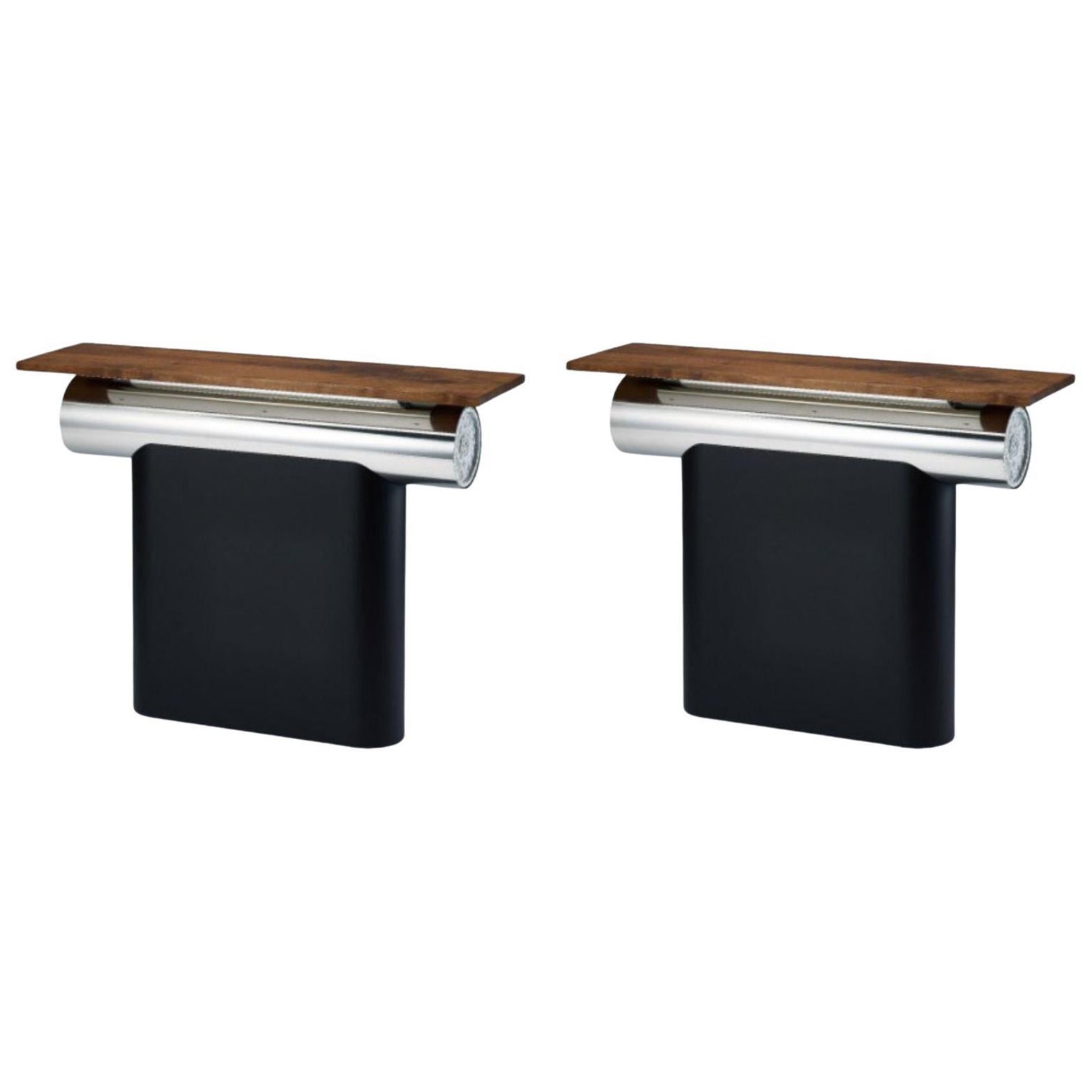 Set of 2 Heritage Gwol Console Tables by Lee Jung Hoon