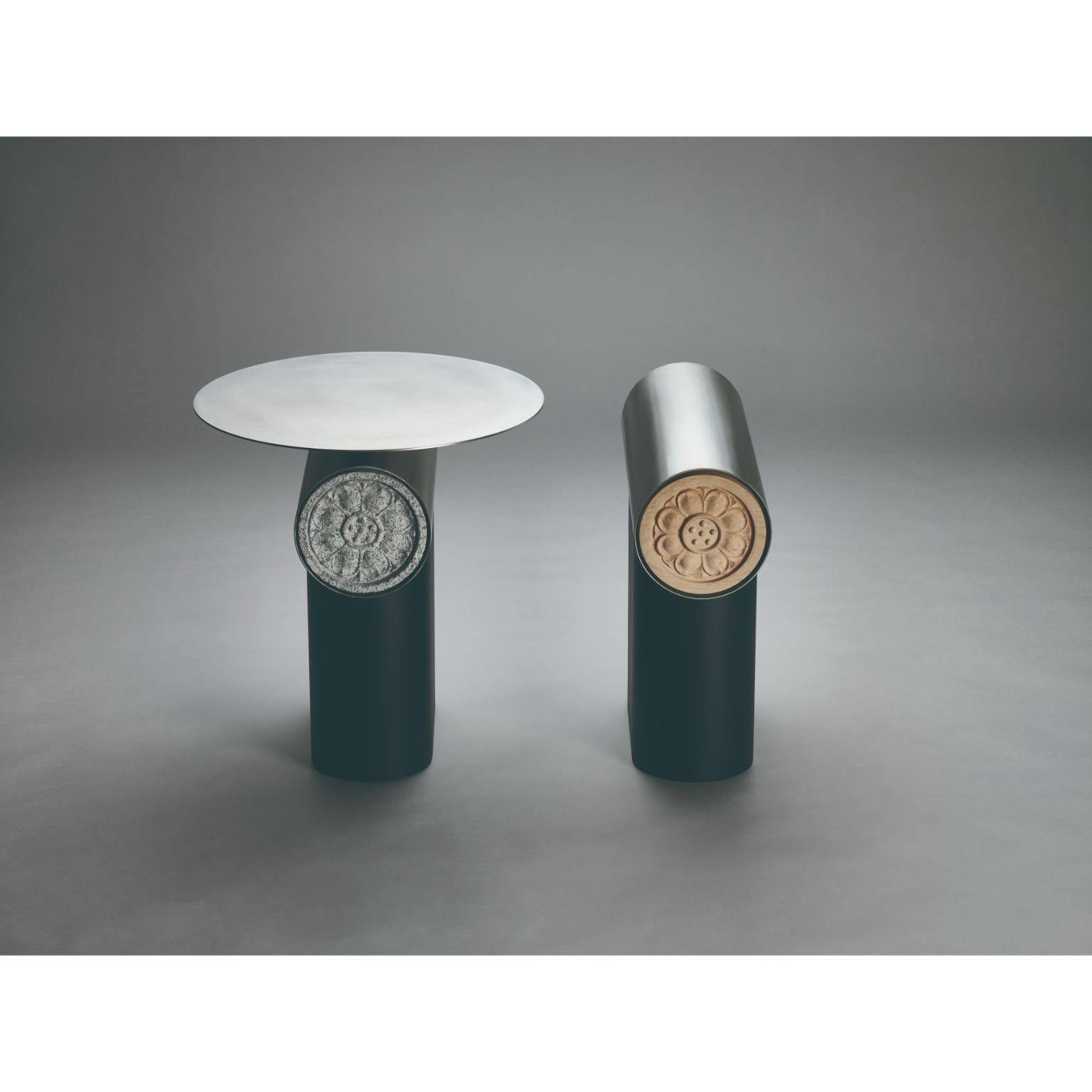 Contemporary Set of 2 Heritage Gwol Stool and Table by Lee Jung Hoon For Sale