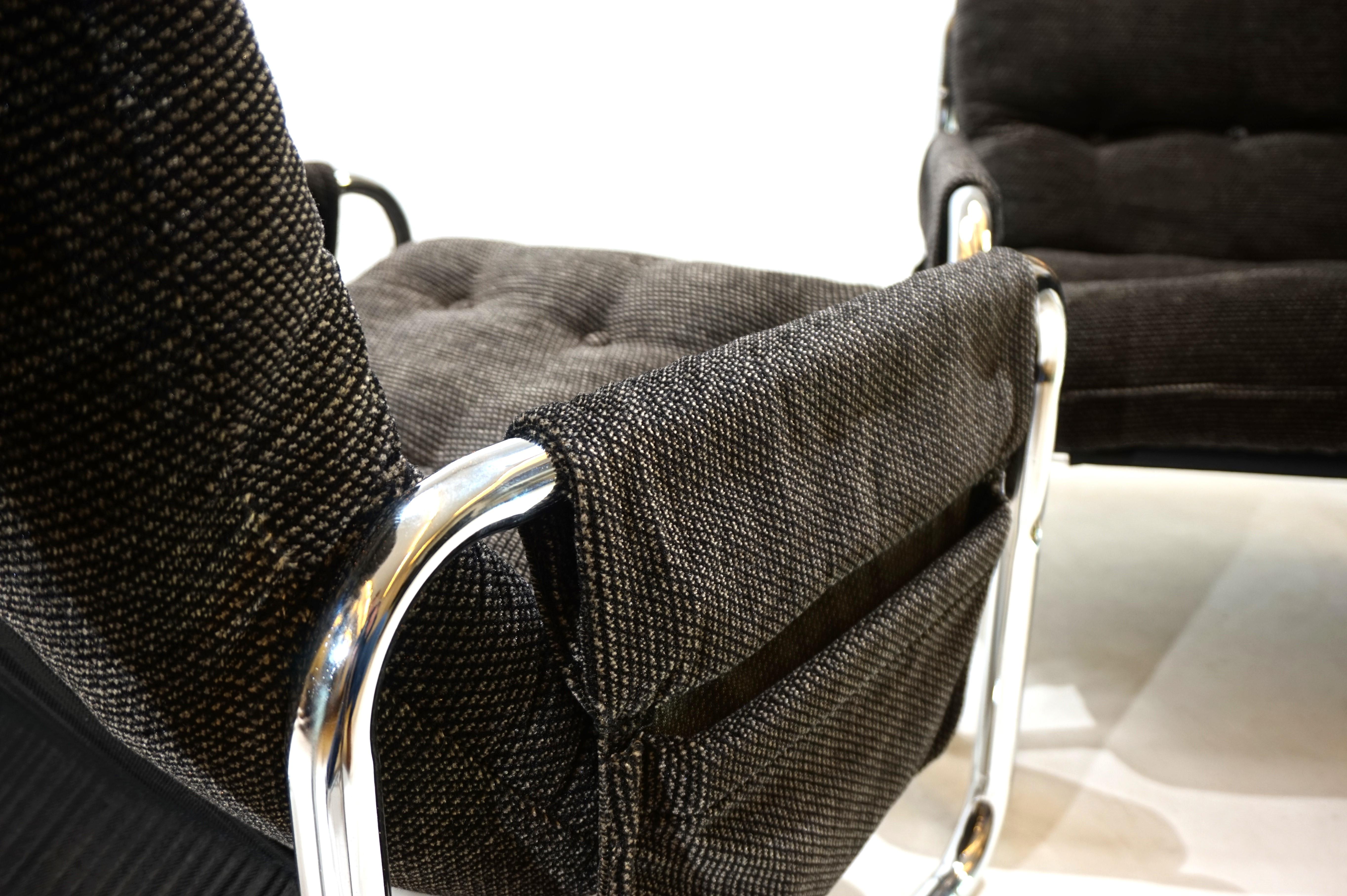 Ensemble de 2 chaises luge chromées Herlag de Johan Bertil Häggström, 1970 3