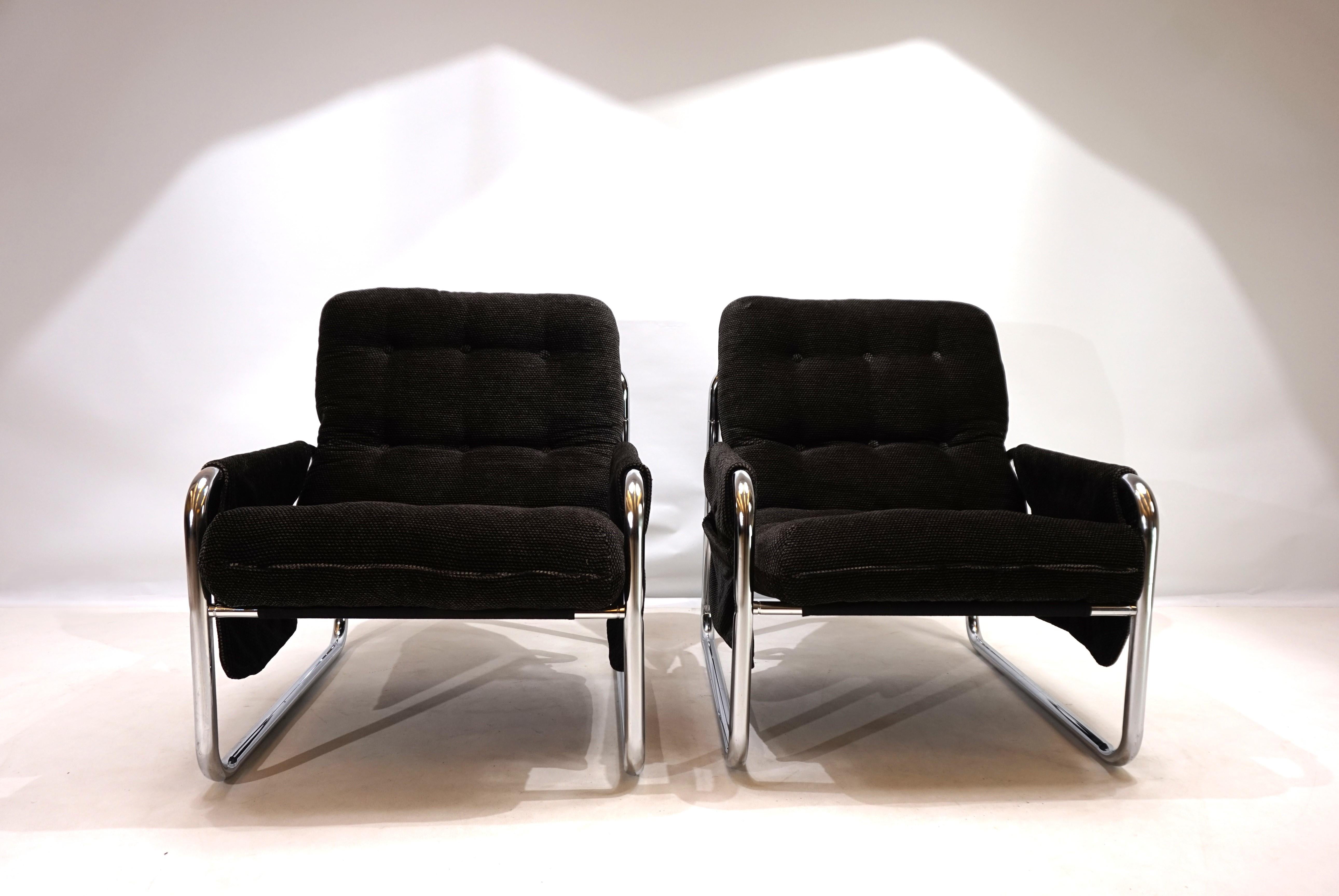 Ensemble de 2 chaises luge chromées Herlag de Johan Bertil Häggström, 1970 6