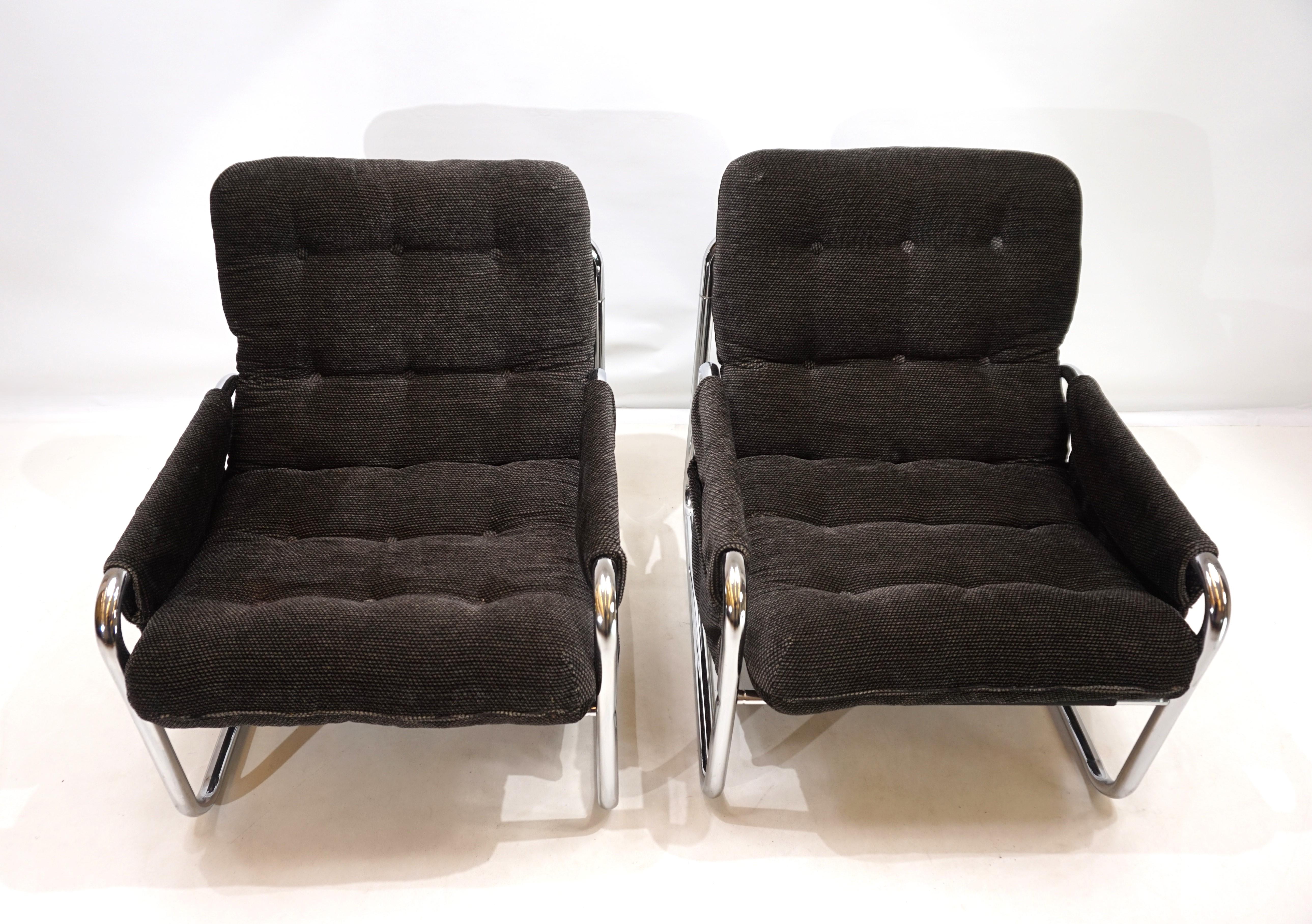 Ensemble de 2 chaises luge chromées Herlag de Johan Bertil Häggström, 1970 7