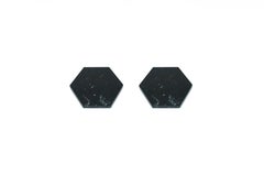 Handmade Set of 2 Hexagonal Black Marquina Marble Coasters