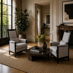 Set of 2 High Black Lacquered "Peggy" Arm Chairs by Umberto Asnago for Giorgetti