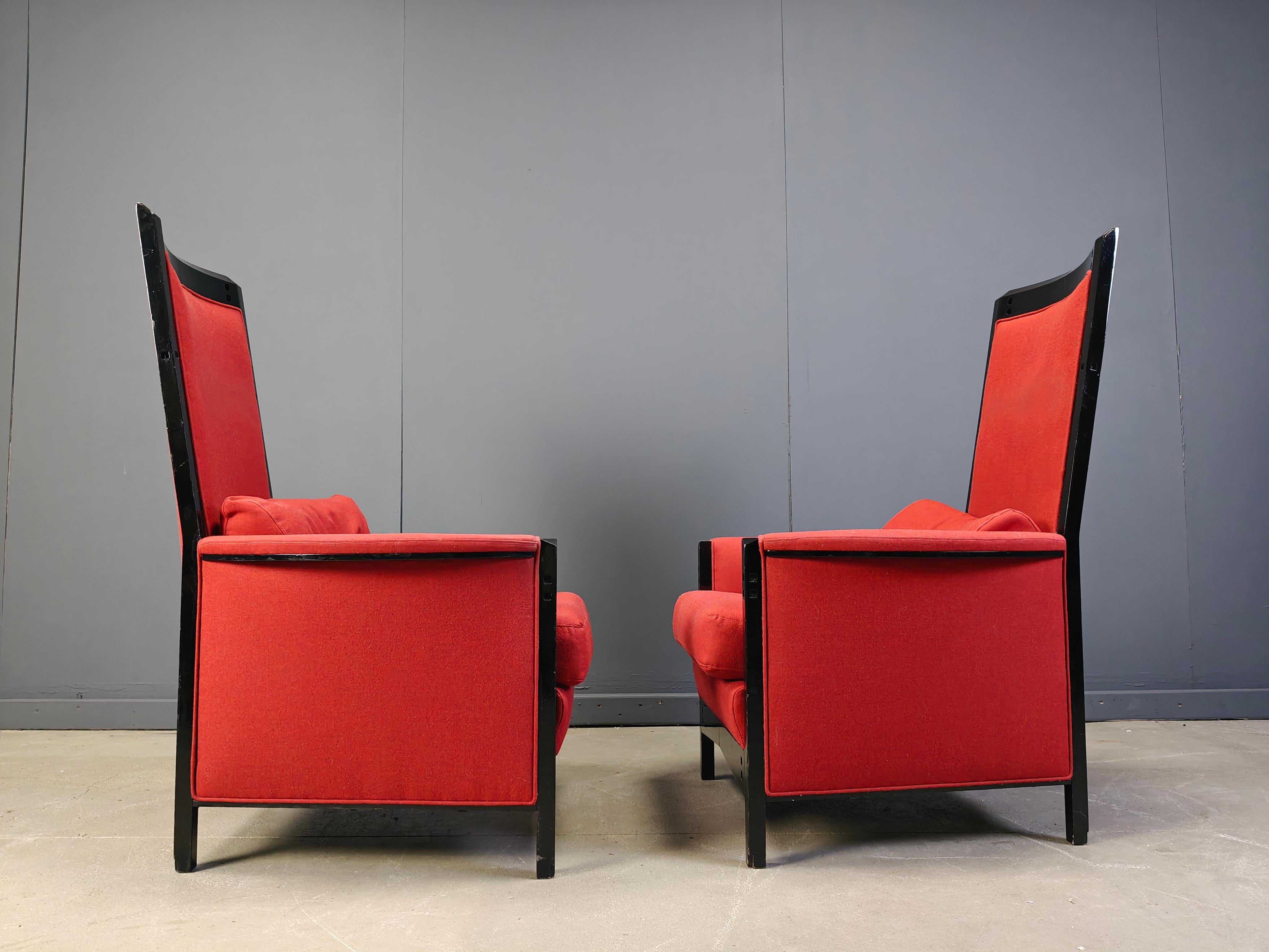 Postmoderne Lot de 2 chaises à accoudoirs 