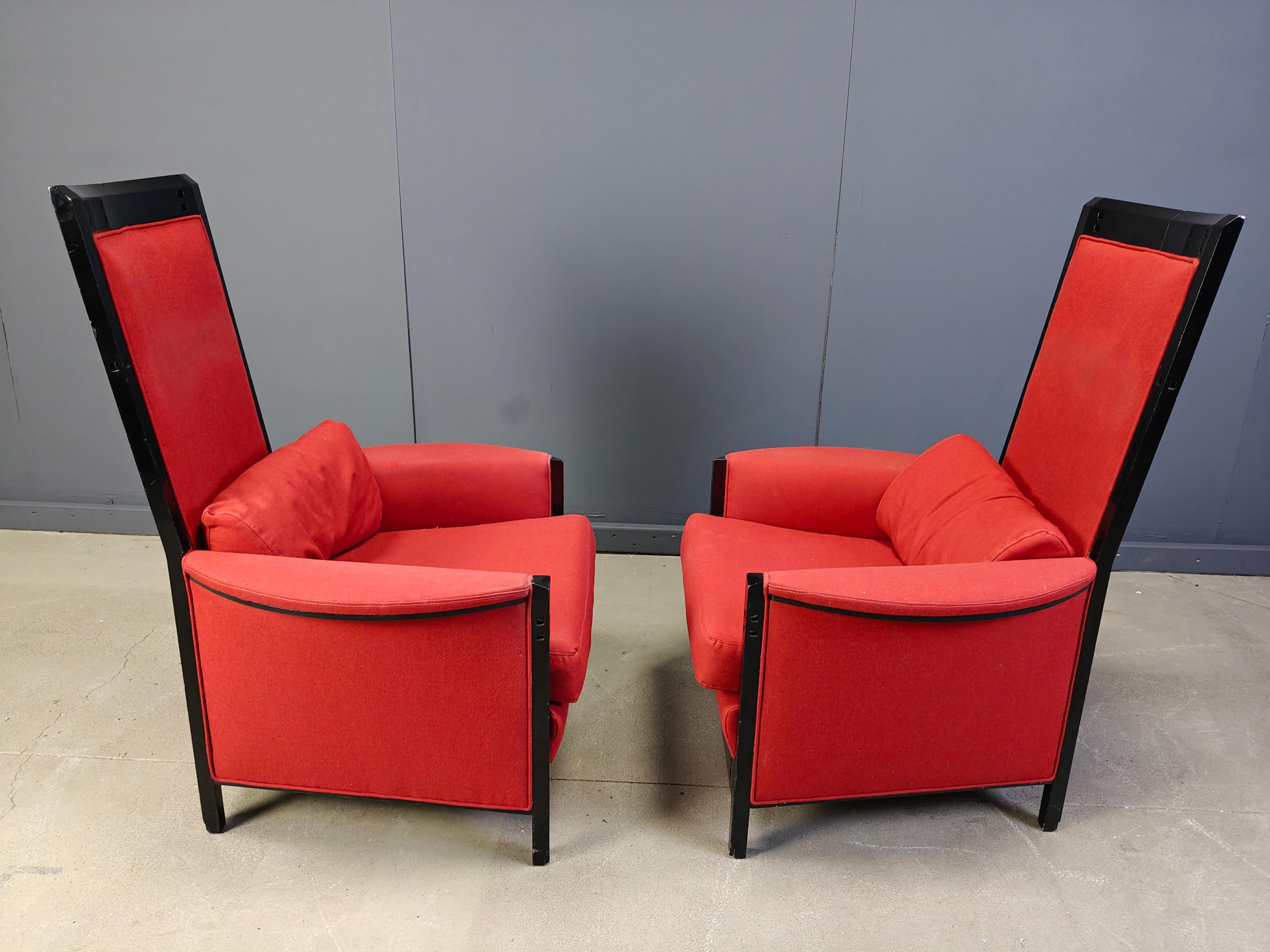 italien Lot de 2 chaises à accoudoirs 
