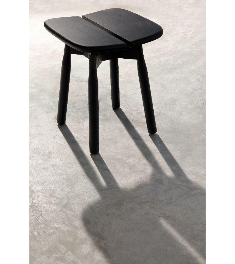 Contemporary Set of 2 High Black Stained Oak DOM Stools by Marcos Zanuso Jr For Sale