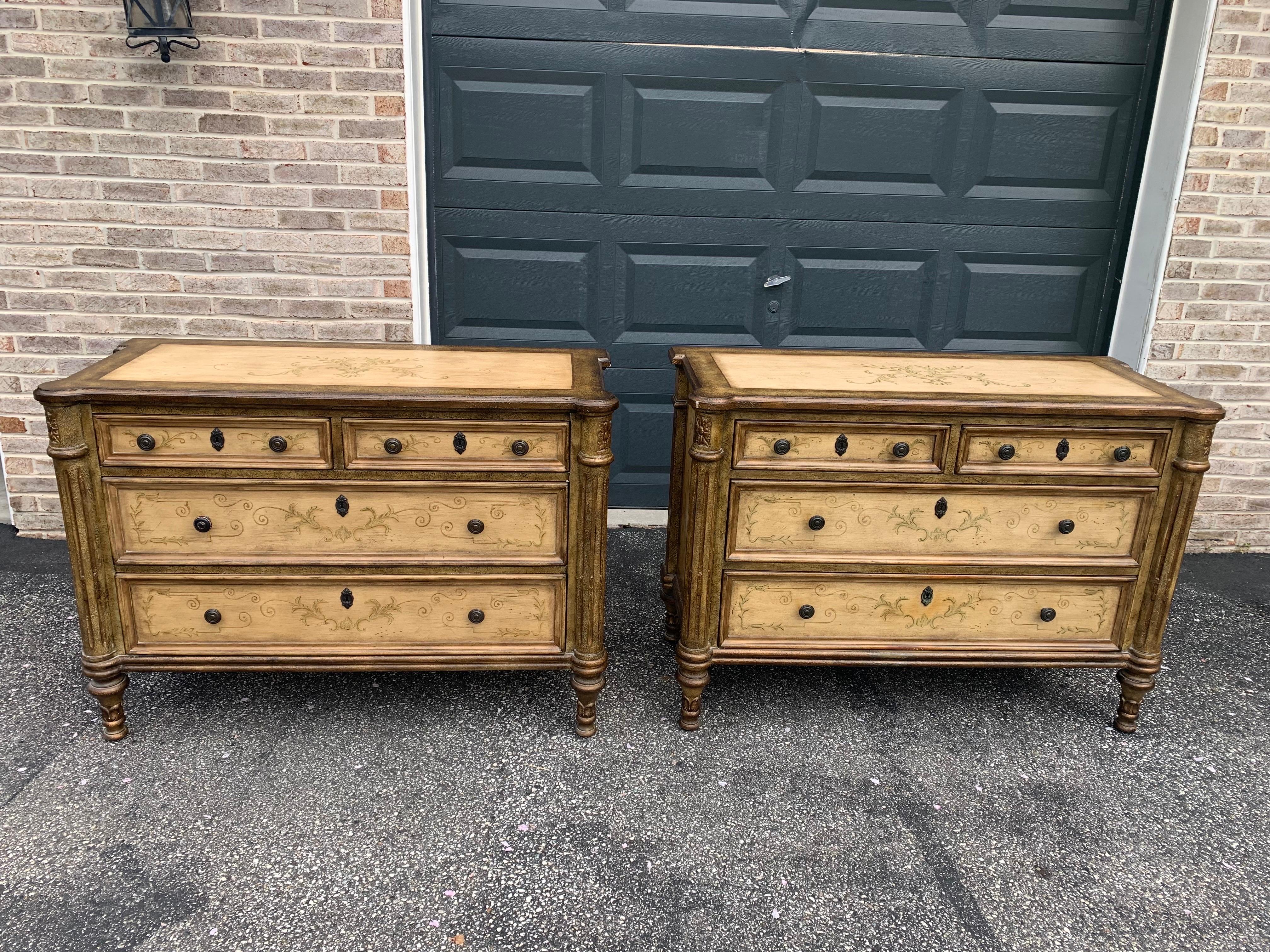 Set of 2 High End Painted Dressers 18