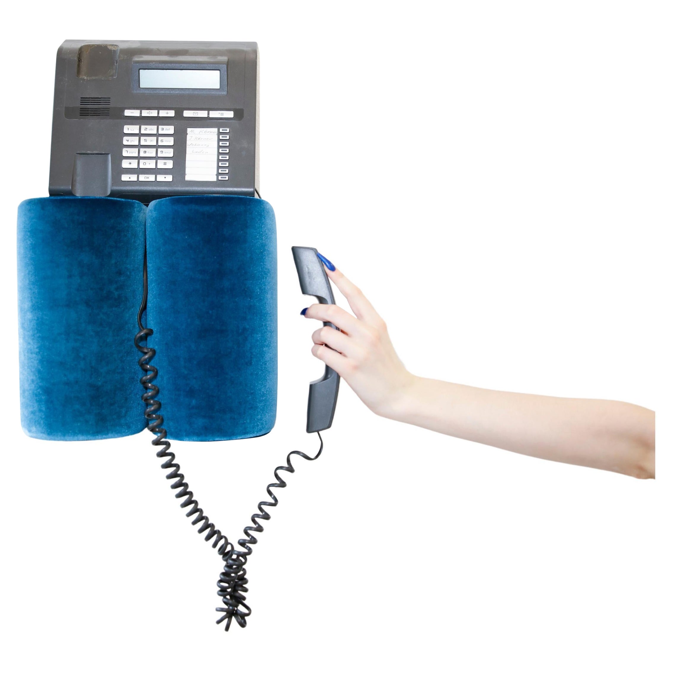 Set von 2 blauen Wandobjekten mit Halterung von Haus Otto
