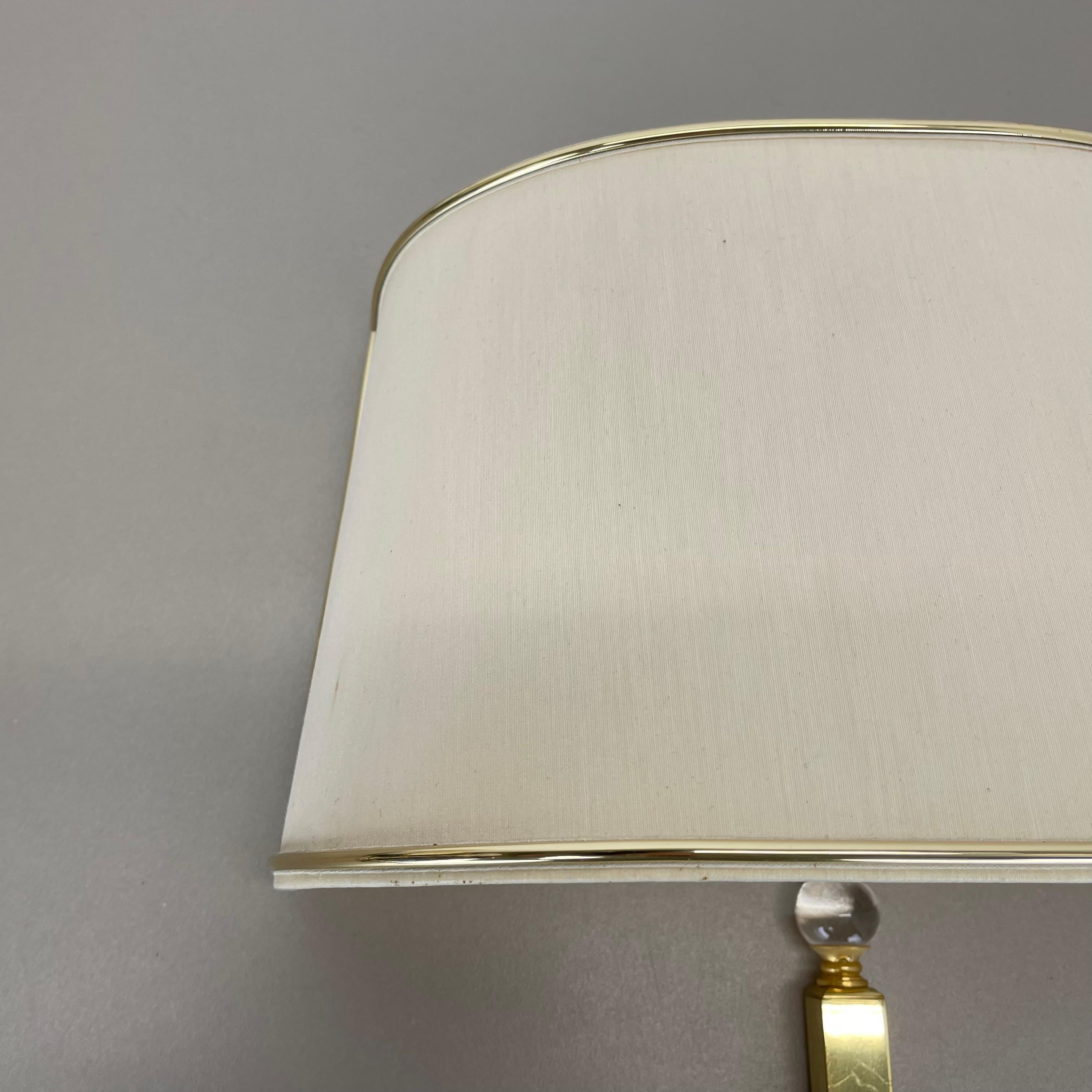 Set of 2 Hollywood Regency Bicolor brass Wall Lights with shades, Italy 1980s For Sale 10