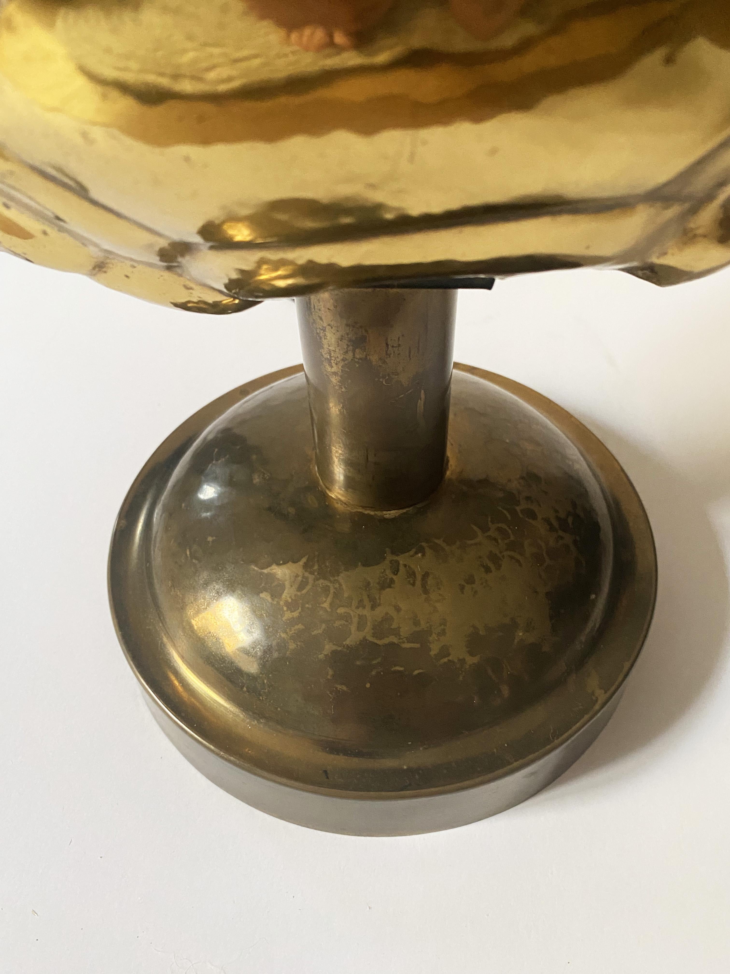 Italiano Set di 2 lampade a guscio di tartaruga in ottone Hollywood Regency di Ravarini Castoldi, anni Settanta.