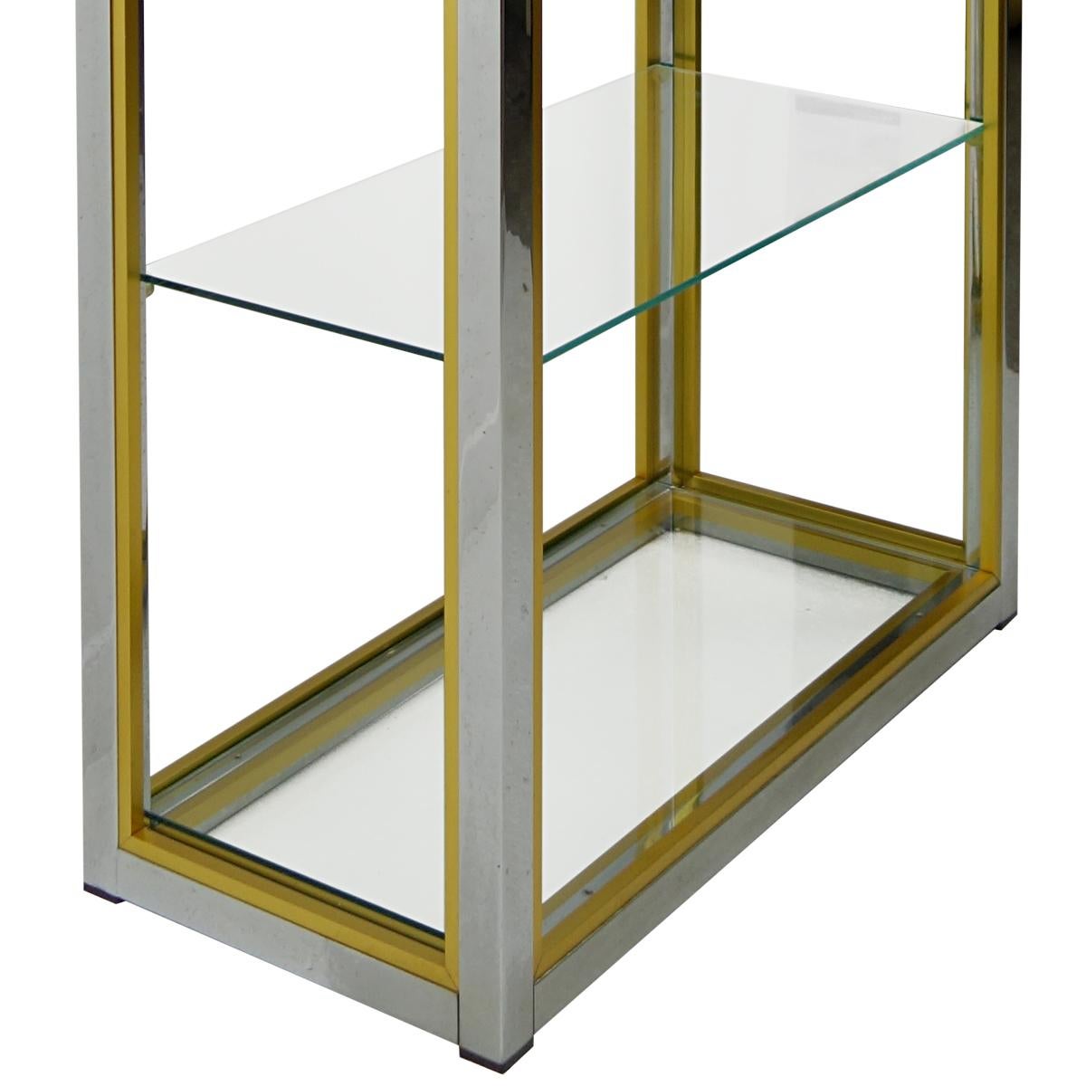 Late 20th Century Set of 2 Hollywood Regency Étagères in Brass and Smoked Glass by Renato Zevi