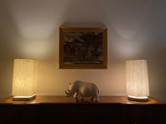 Satz von 2 Hollywood-Regency-Tischlampen aus Travertin, Italien 1970er Jahre