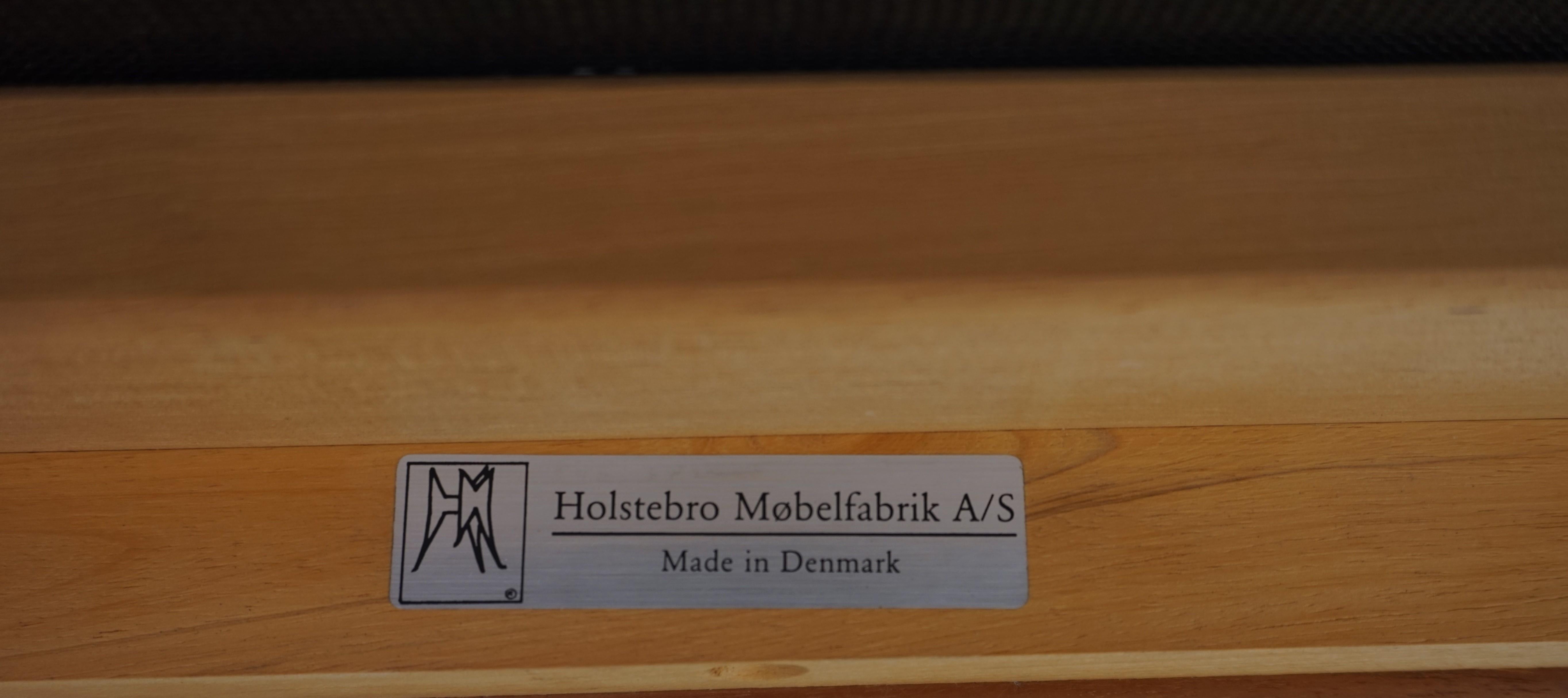 Set of 2 Holstebro teak leather armchairs, 1960 5