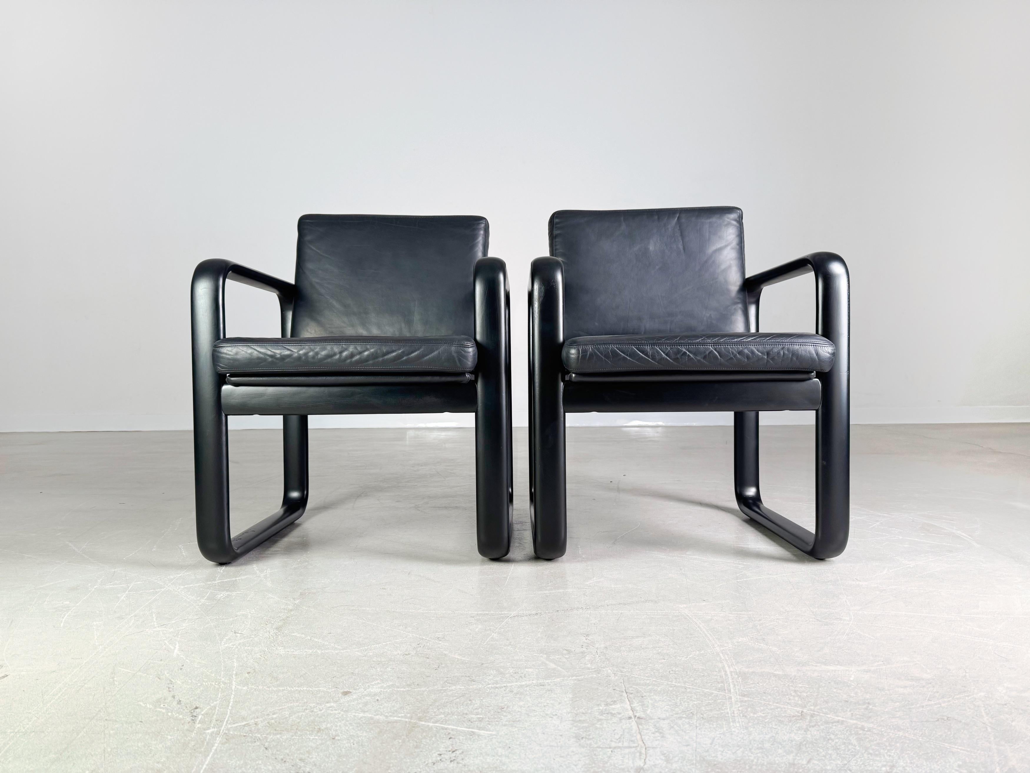 Mid-Century Modern Set of 2 Hombre armchairs Rosenthal chair Burkhard Vogtherr 1970s For Sale